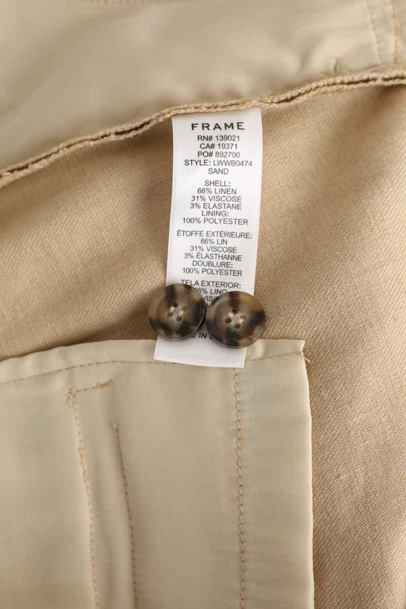 Straight linen pants FRAME - Seconde Main Beige