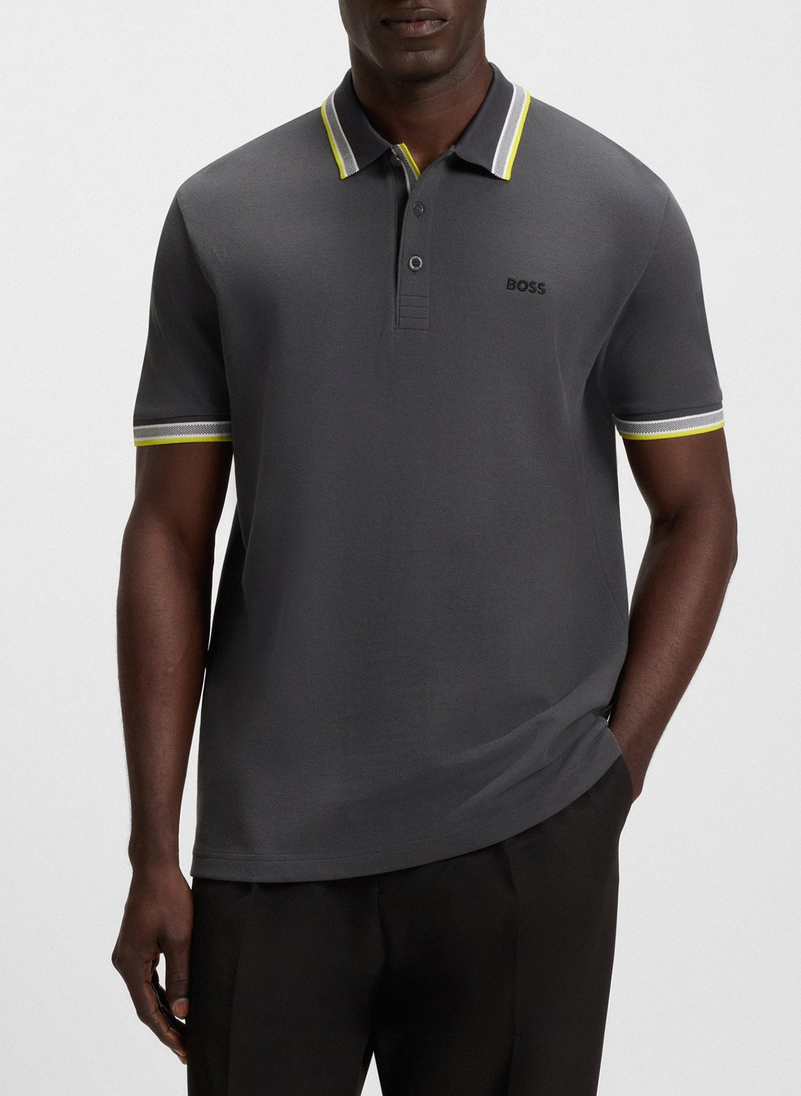 Regular-fit cotton polo shirt BOSS Silver