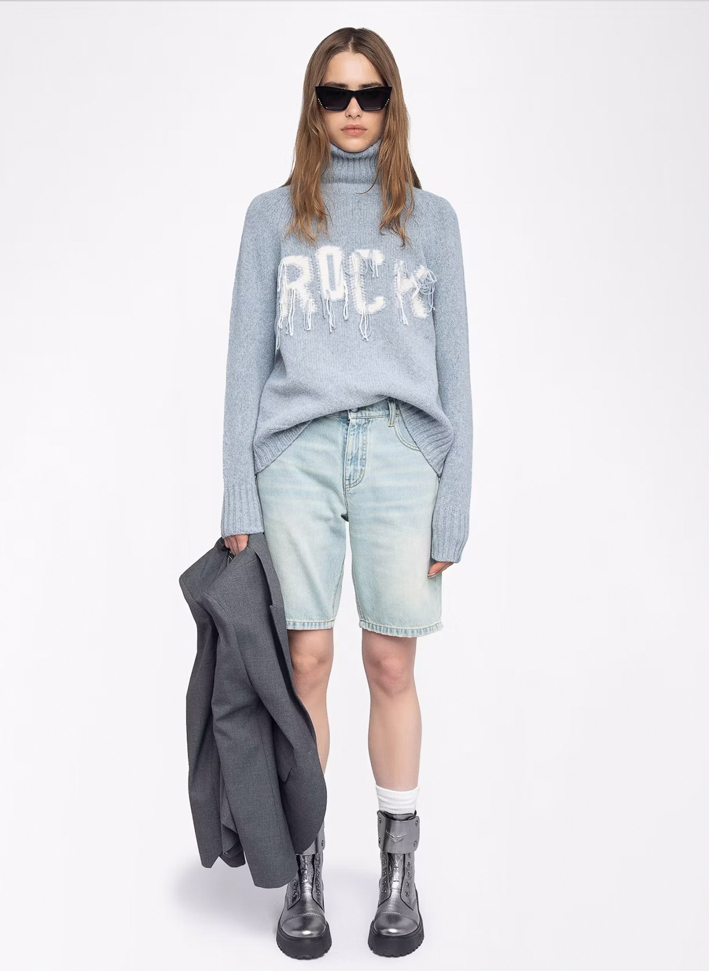 Pull droit en laine ZADIG&VOLTAIRE Bleu