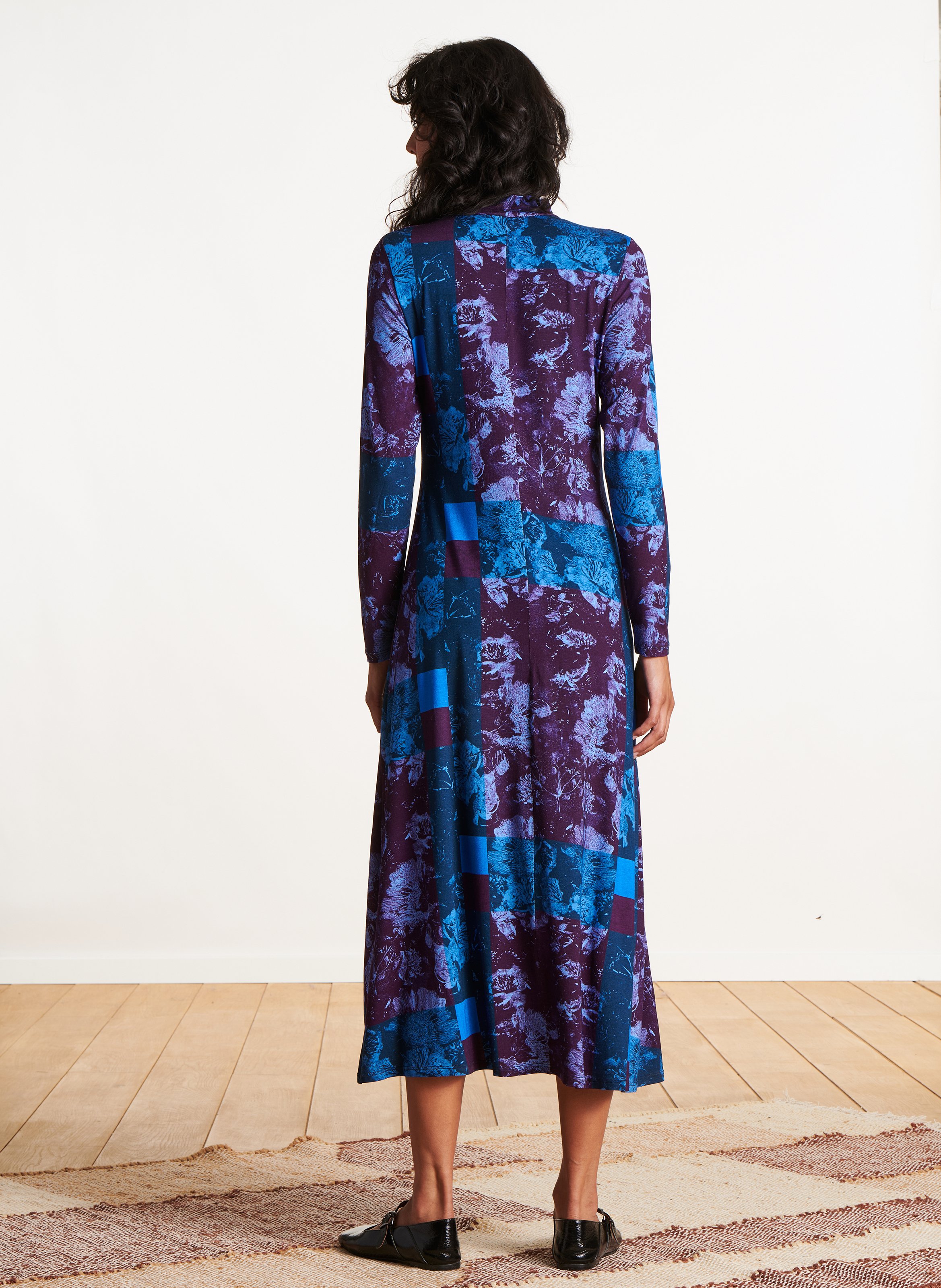 Robe midi col montant LA FEE MARABOUTEE Violet