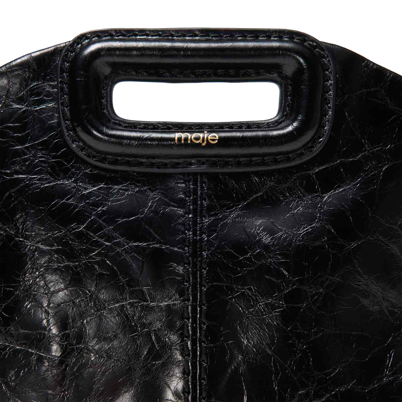 Sac porté épaule en cuir MAJE Noir