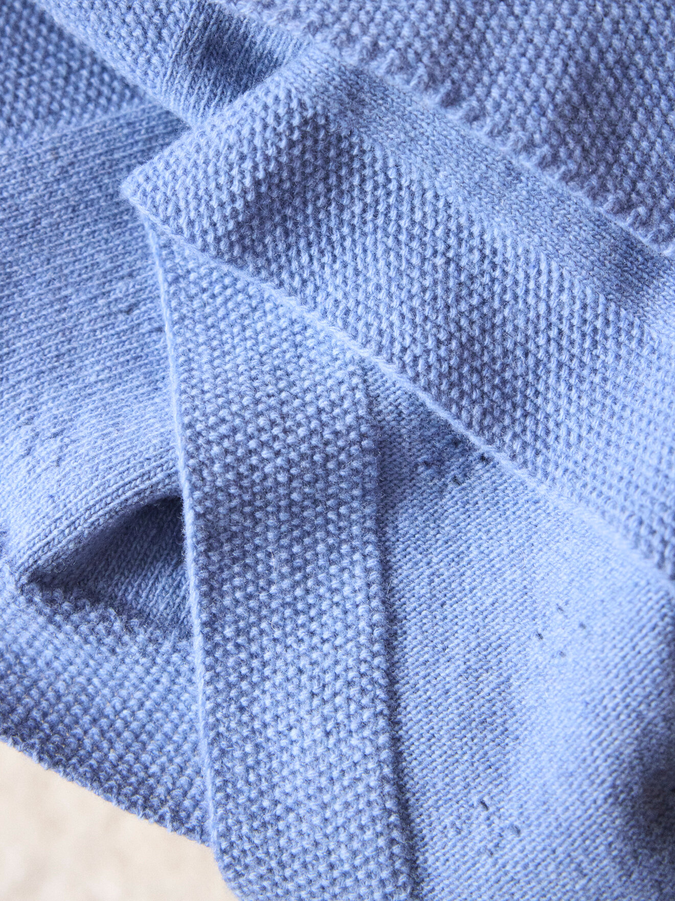 Pointelle plaid lambswool CYRILLUS Blue