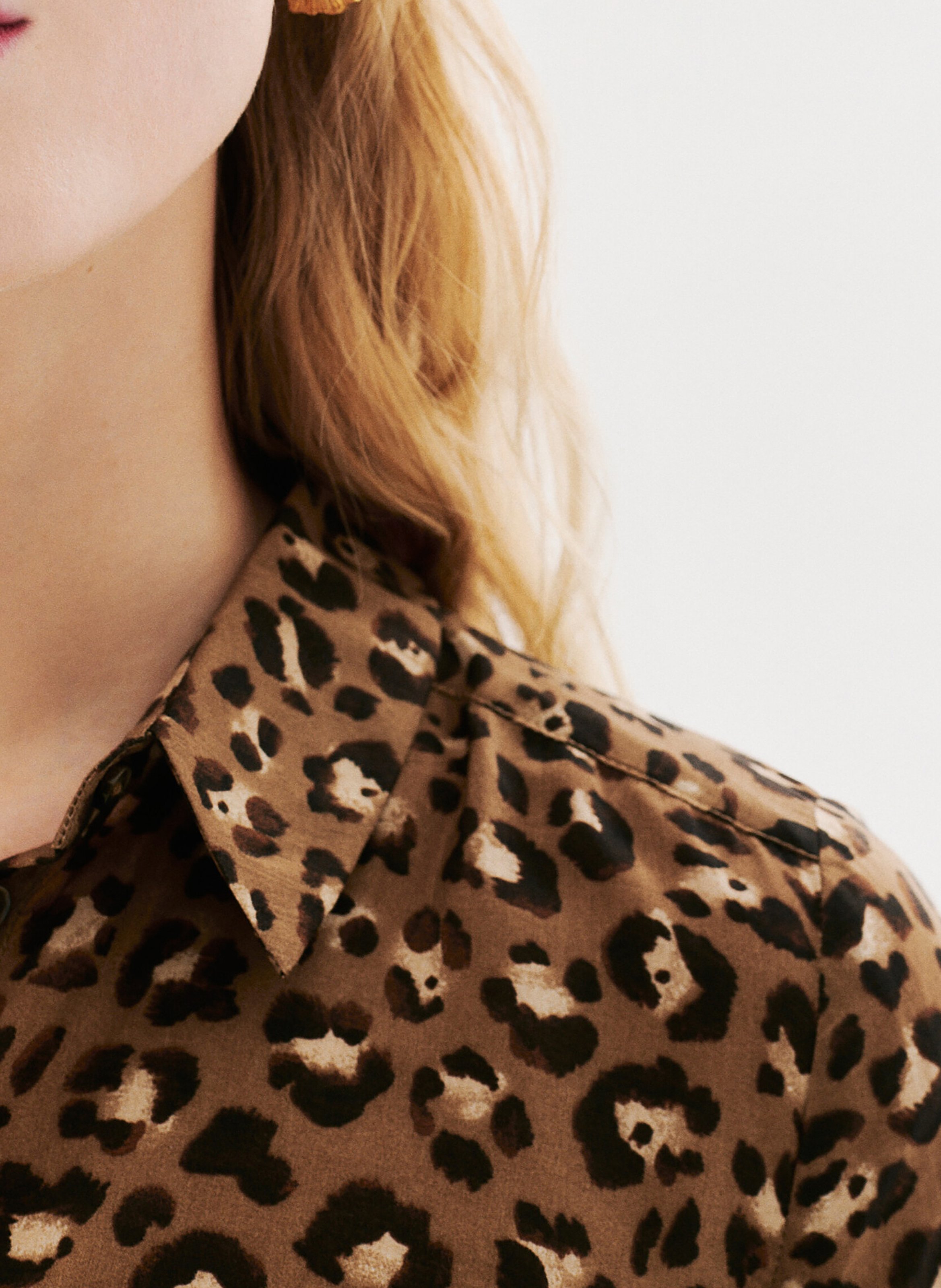 Chemise col classique imprimée CAROLL Beige