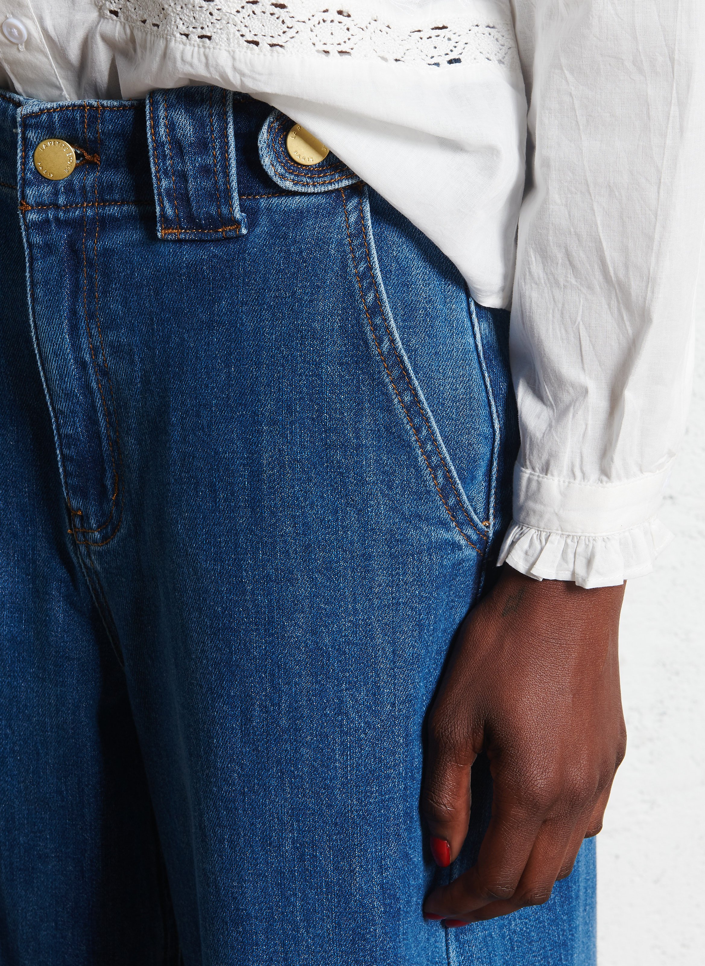 Jean large en coton mélangé LA PETITE ETOILE Bleu