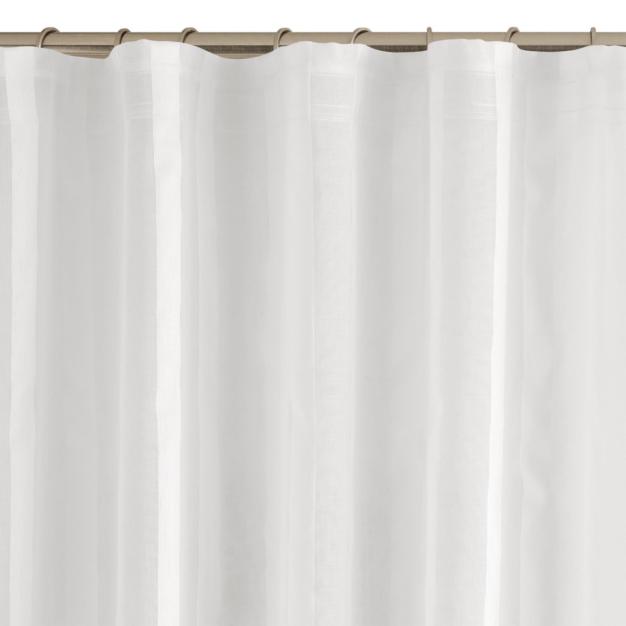 Curtain with gathered ribbon trim MADURA White