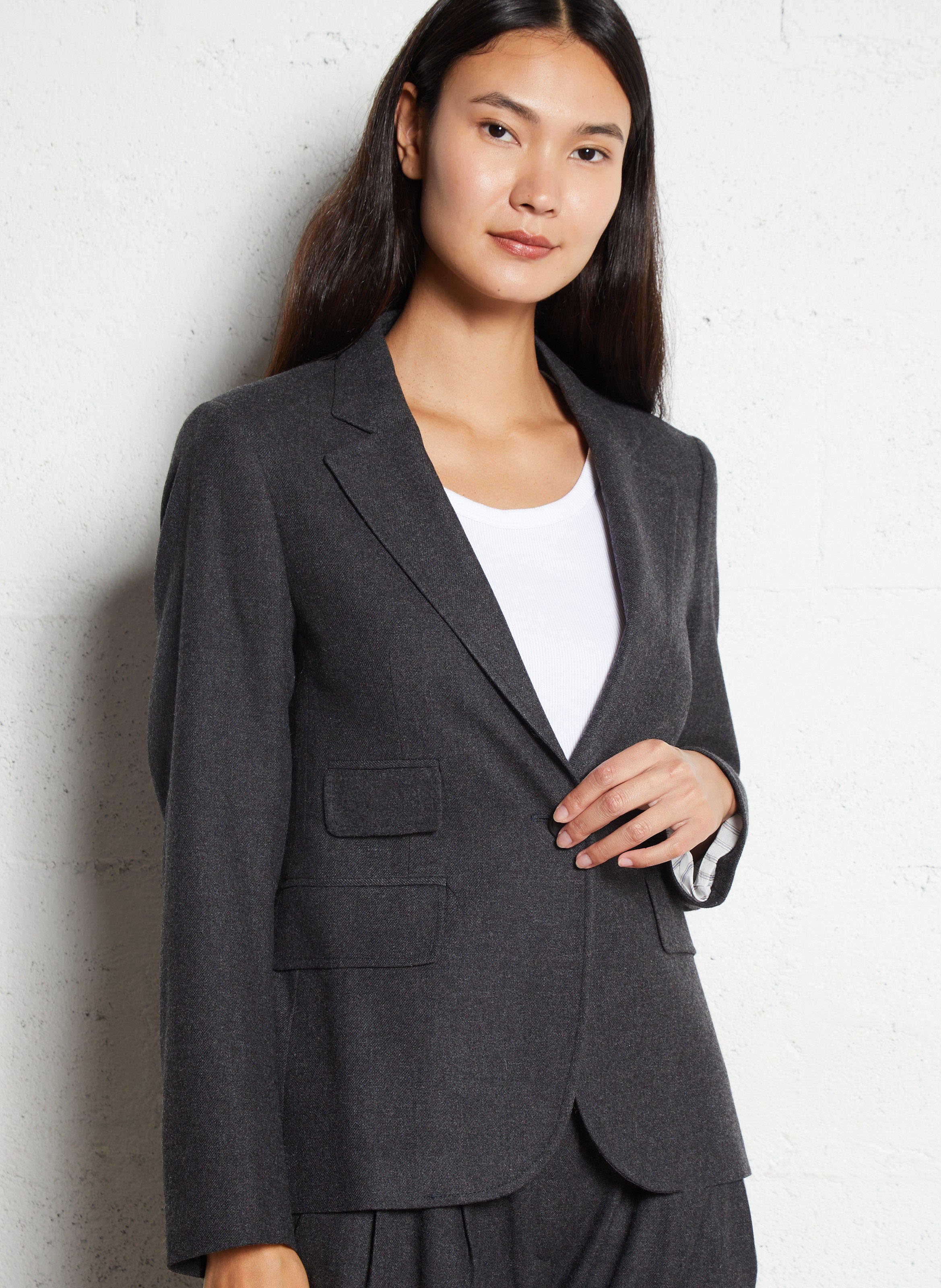 Veste ajustée col tailleur  DIEGA Gris