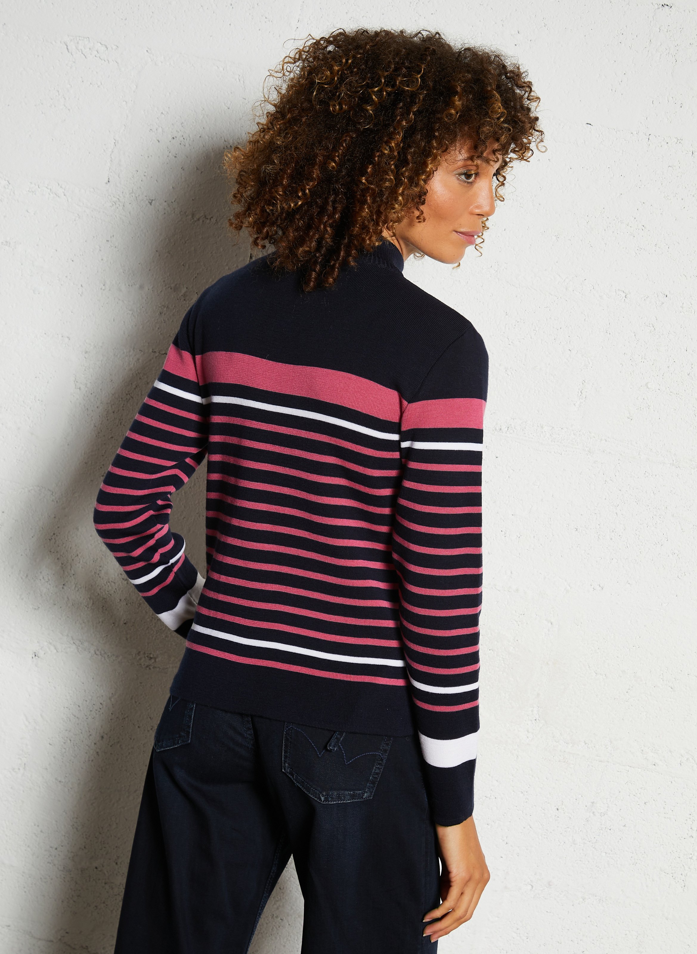 Pull marin col montant en laine ARMOR LUX Bleu