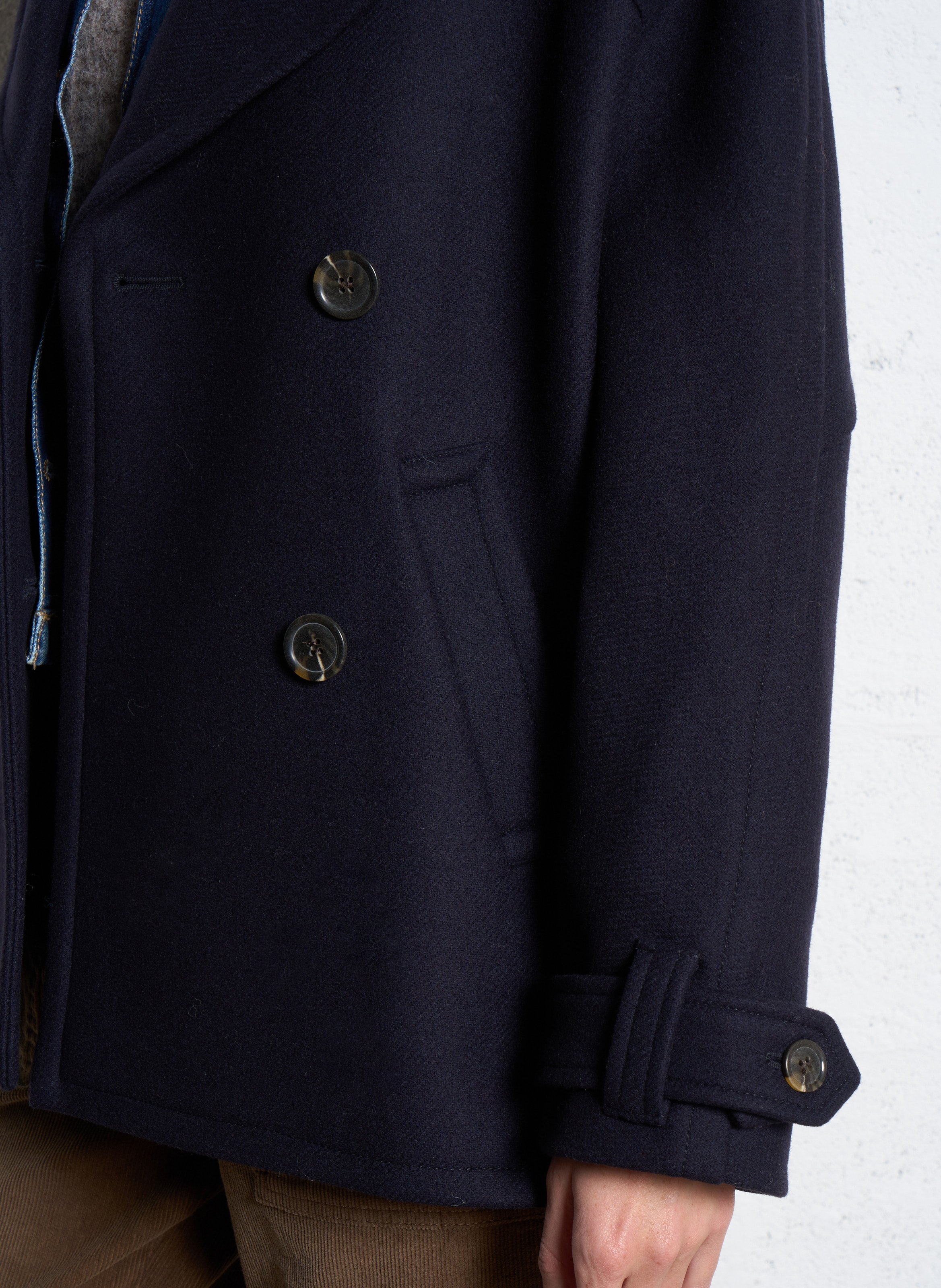 Coat with tailored collar in blended wool MAISON 123 Blue