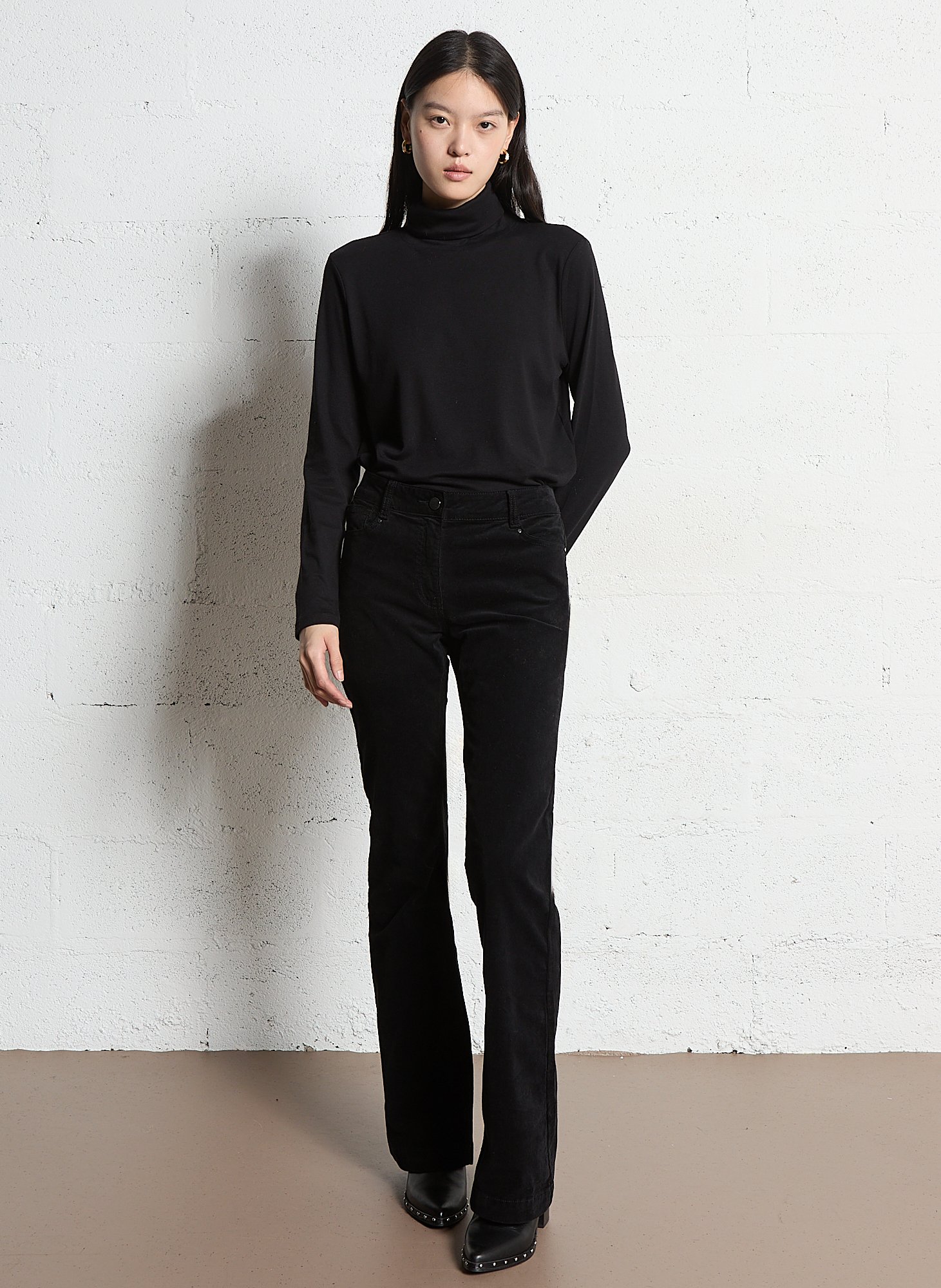 Cotton-blend turtleneck MAISON 123 Black