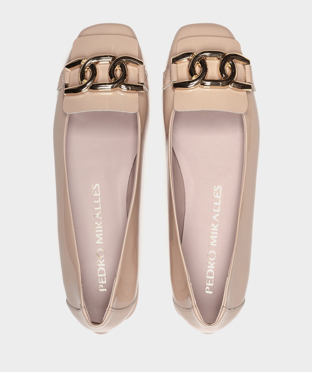 Nude patent leather ballet flats PEDRO MIRALLES Pink