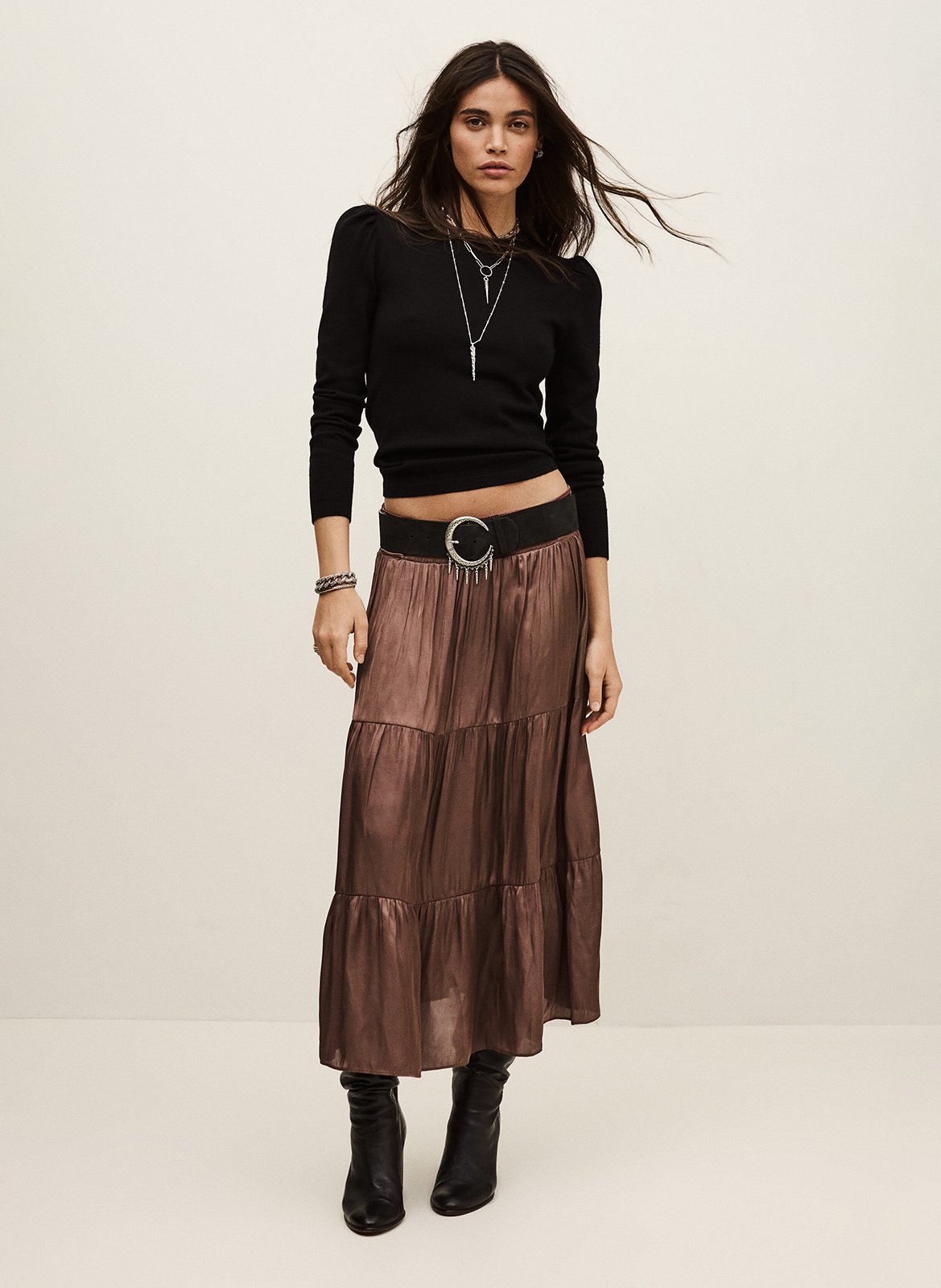 Jupe longue BA&SH Rose