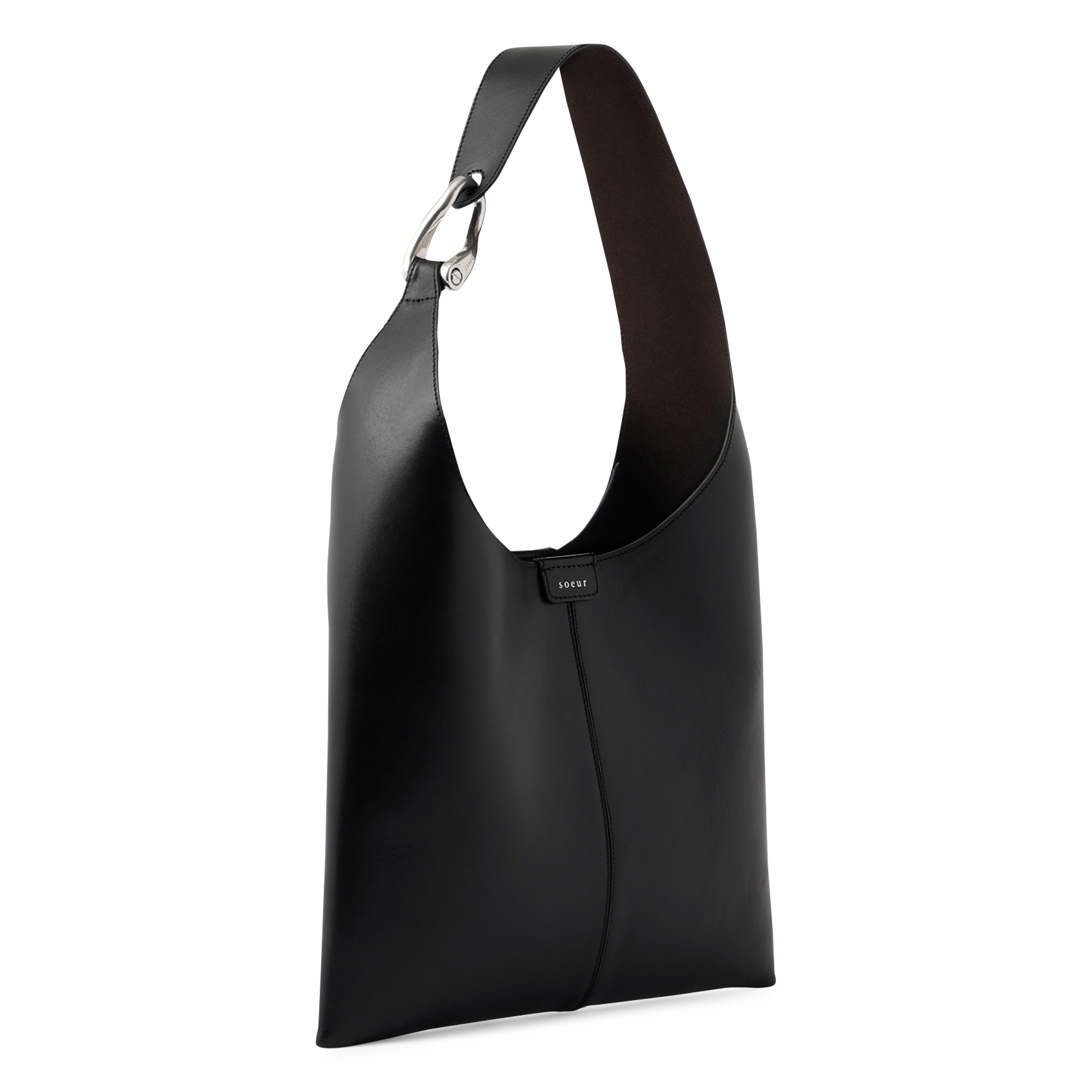 Sac porté épaule en cuir SOEUR Noir