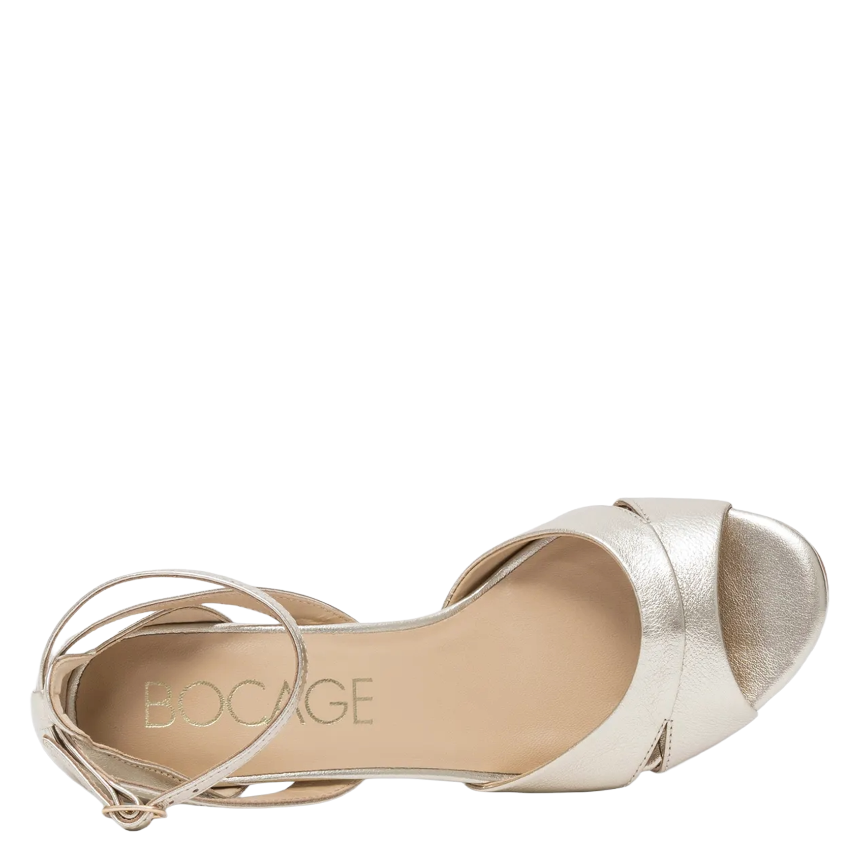 Alice heeled leather sandals BOCAGE Golden