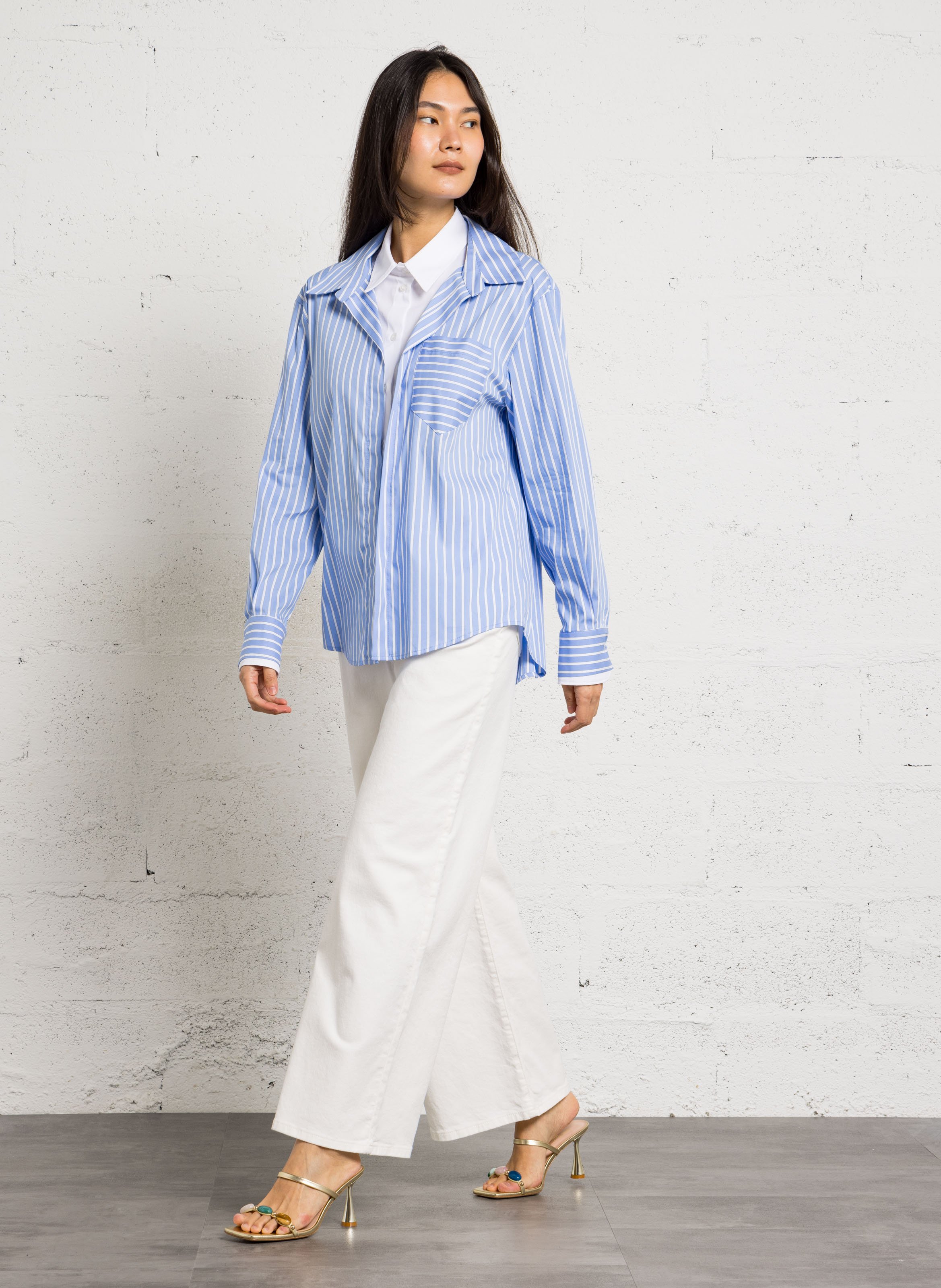 Mules à talons en cuir Doré