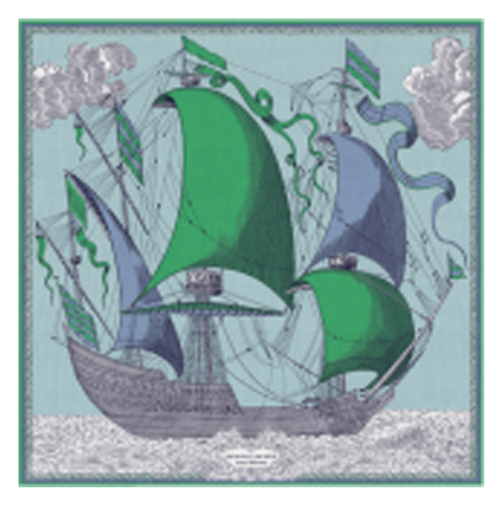 Carré imprimé en coton et soie INOUI EDITIONS