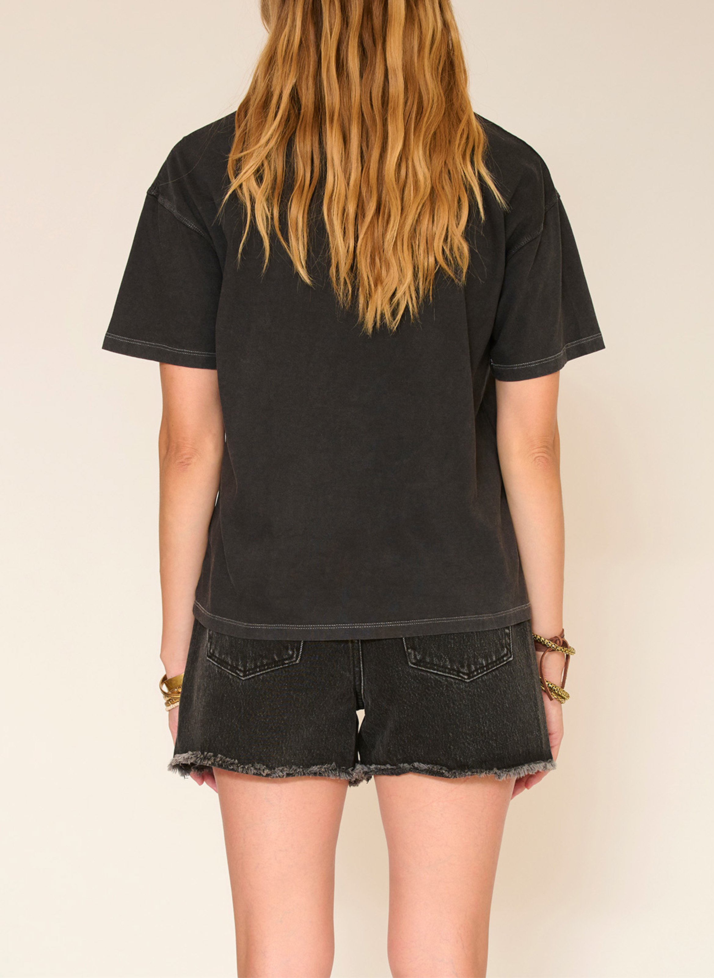 Loose printed round neck t-shirt MKT Black