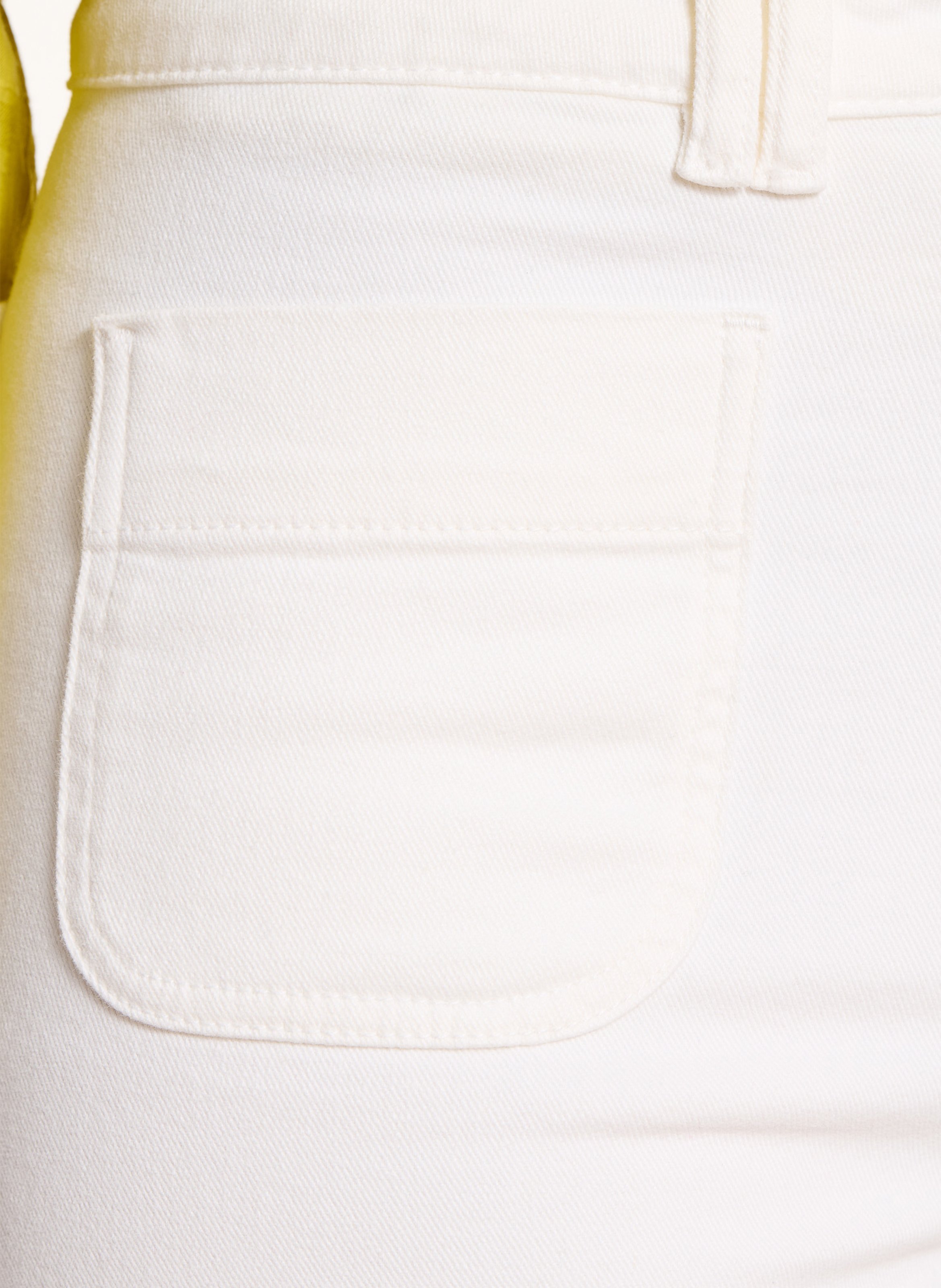 Jean droit taille haute en coton bio mélangé LA FEE MARABOUTEE Blanc