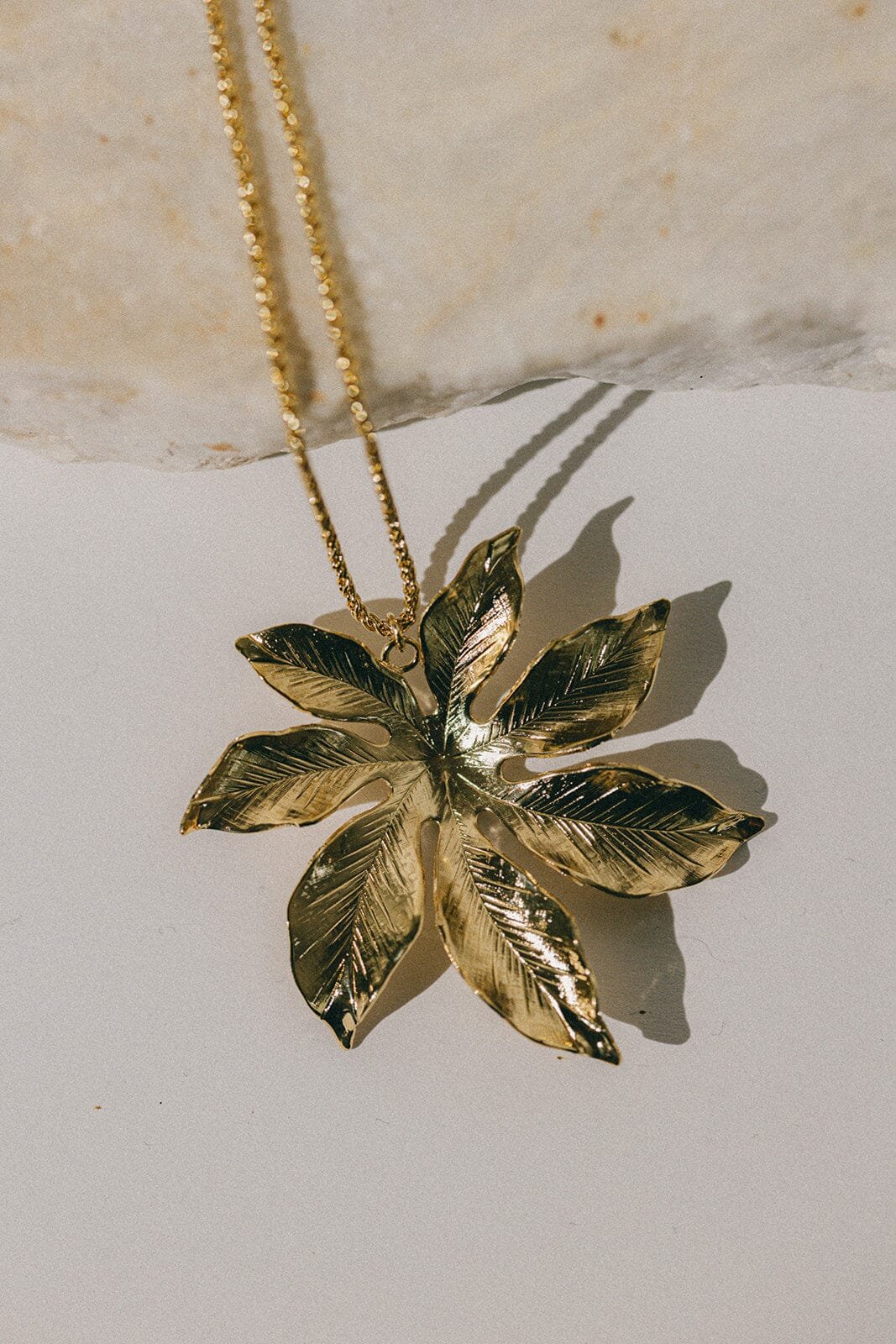 Gold-plated flower pendant Golden