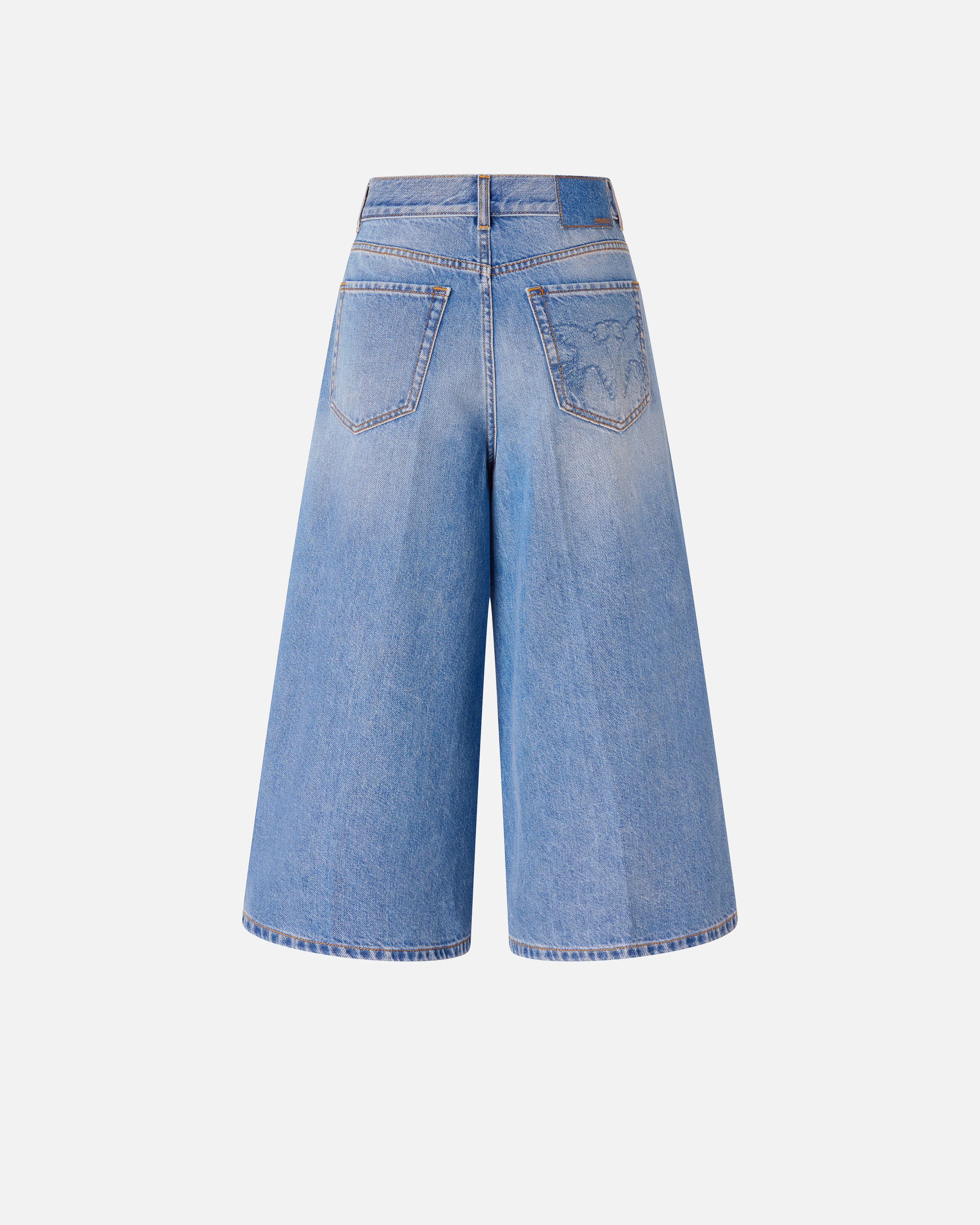 Bermuda wide leg en denim PINKO Bleu