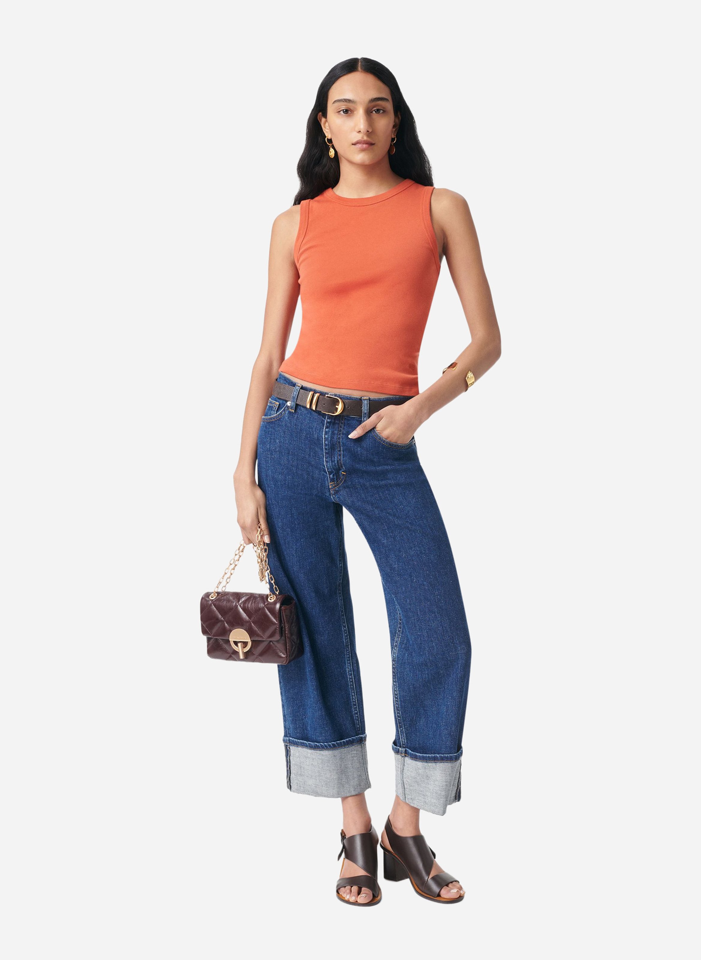 Débardeur col rond uni VANESSA BRUNO Orange