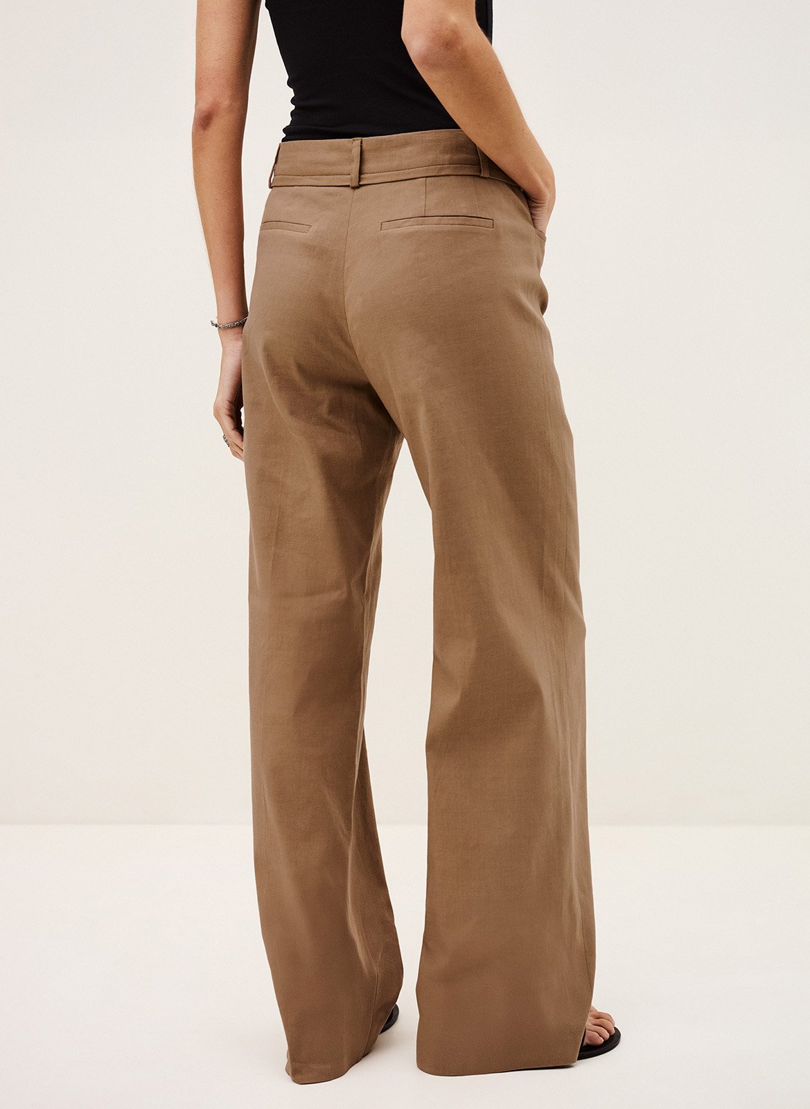 Wide-leg linen-blend pants BA&SH Brown