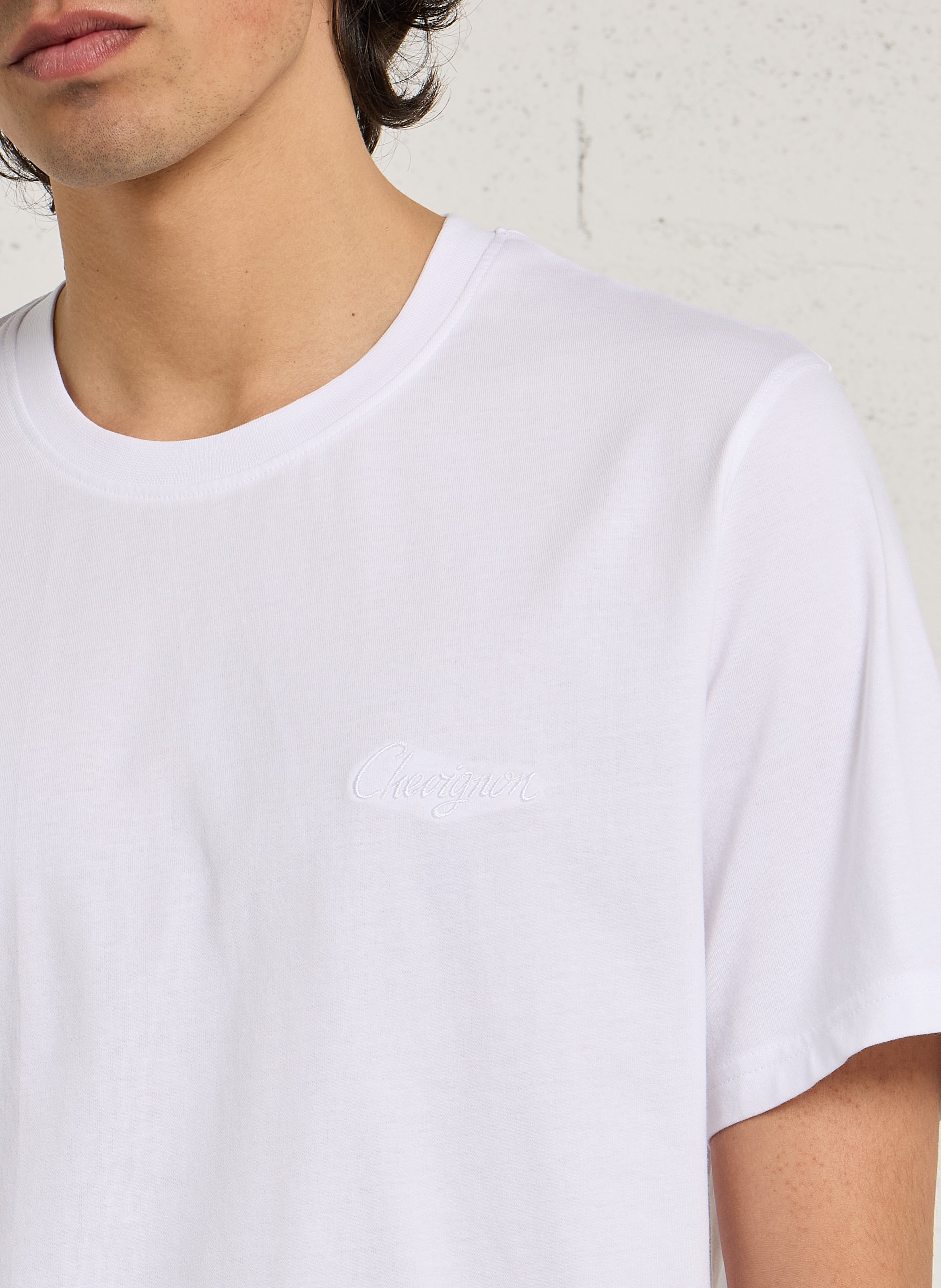 T-Shirt mit Markenstickerei CHEVIGNON Weiss