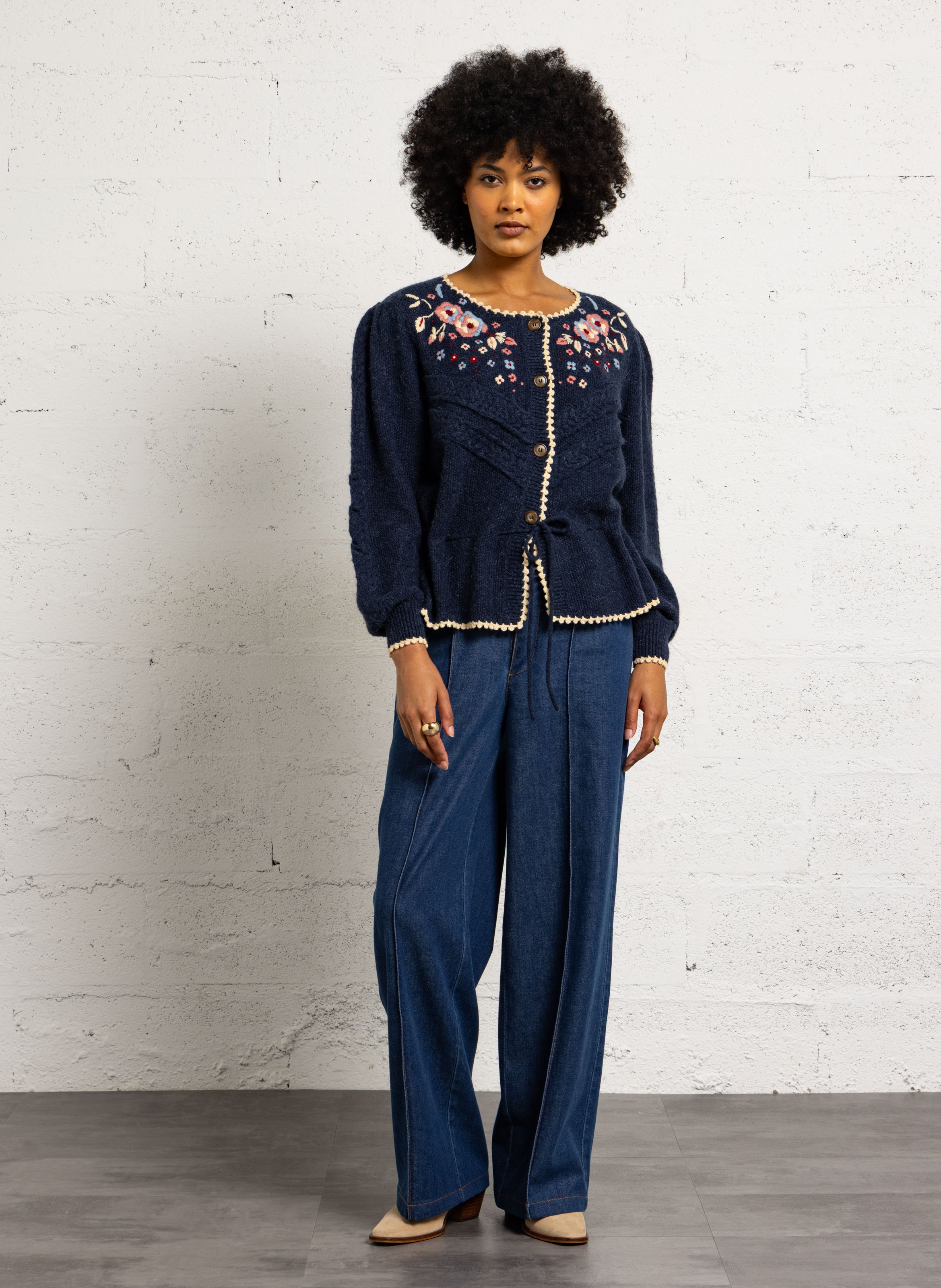 Gilet col rond  LOUISE MISHA Bleu