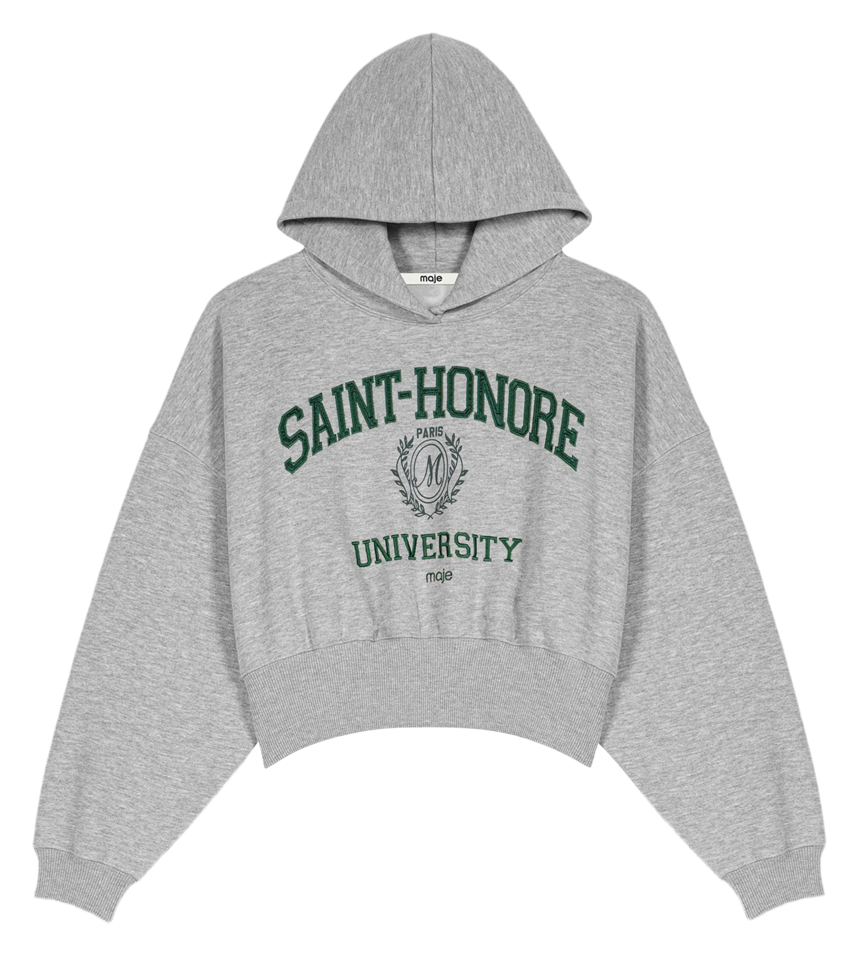 Sweat droit imprimé en coton mélangé MAJE Gris
