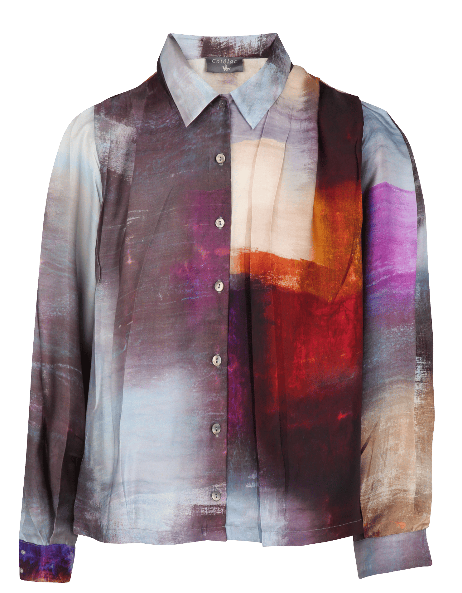 Oversized printed shirt with classic collar COTELAC Blue