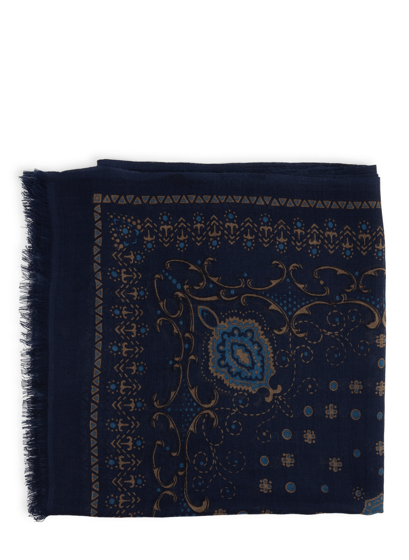 Virgin wool patterned scarf SAISON 1865 Blue