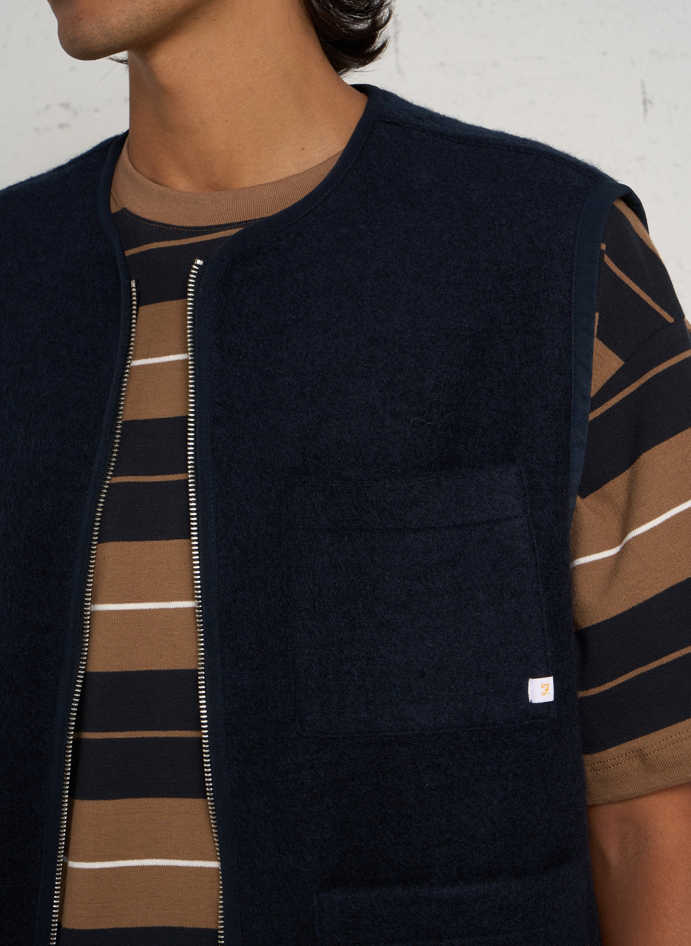 Strickweste aus Wollmix FARAH Blau