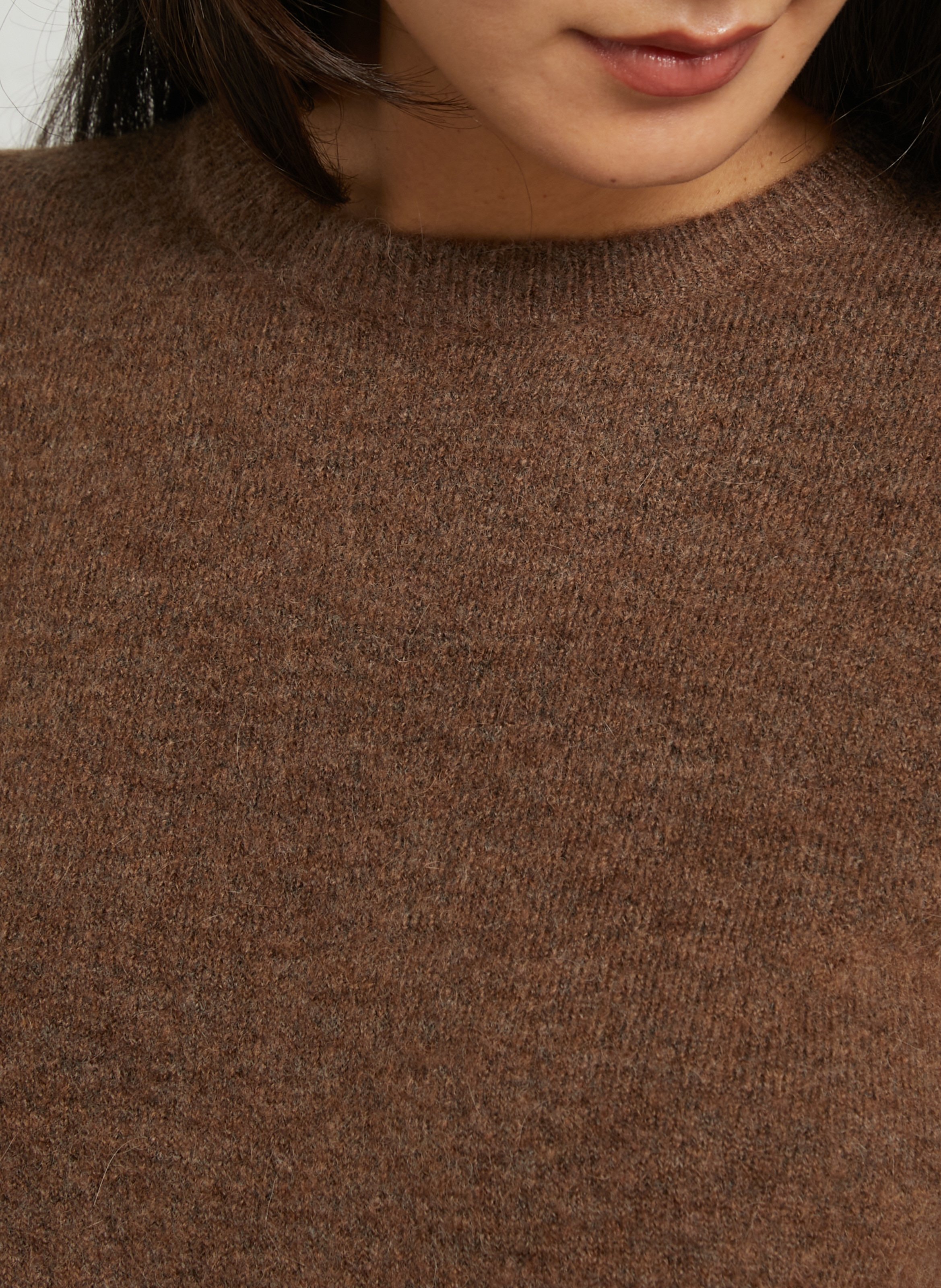 Weiter Pullover mit Rundhalsausschnitt LEON & HARPER Braun