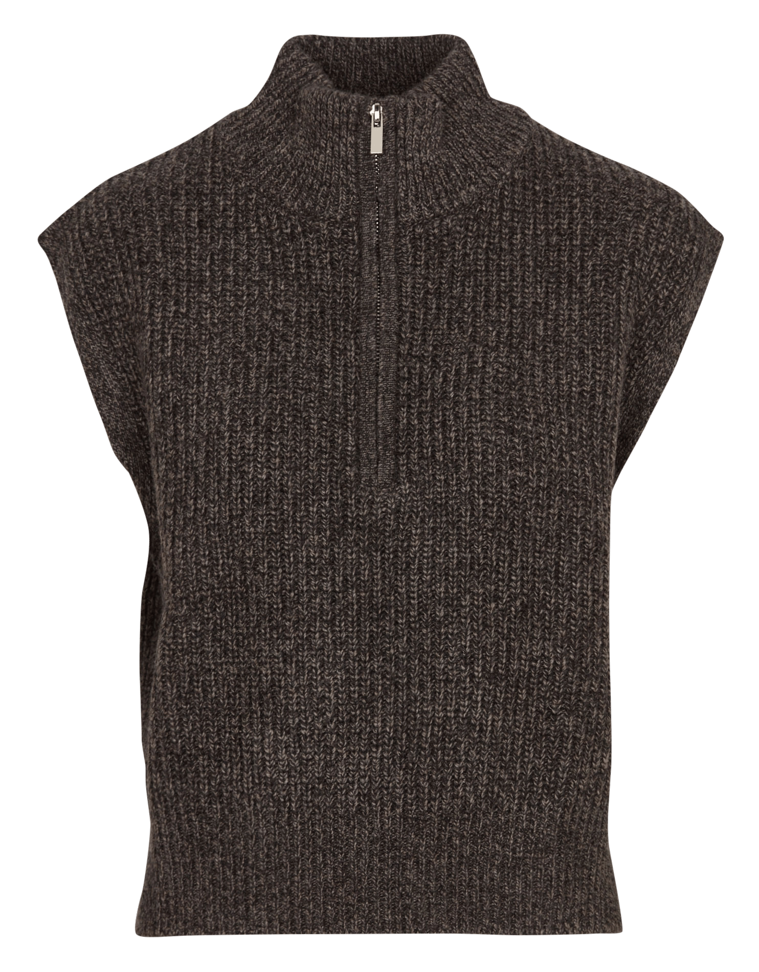 Pull droit sans manches col montant KOOKAI Marron
