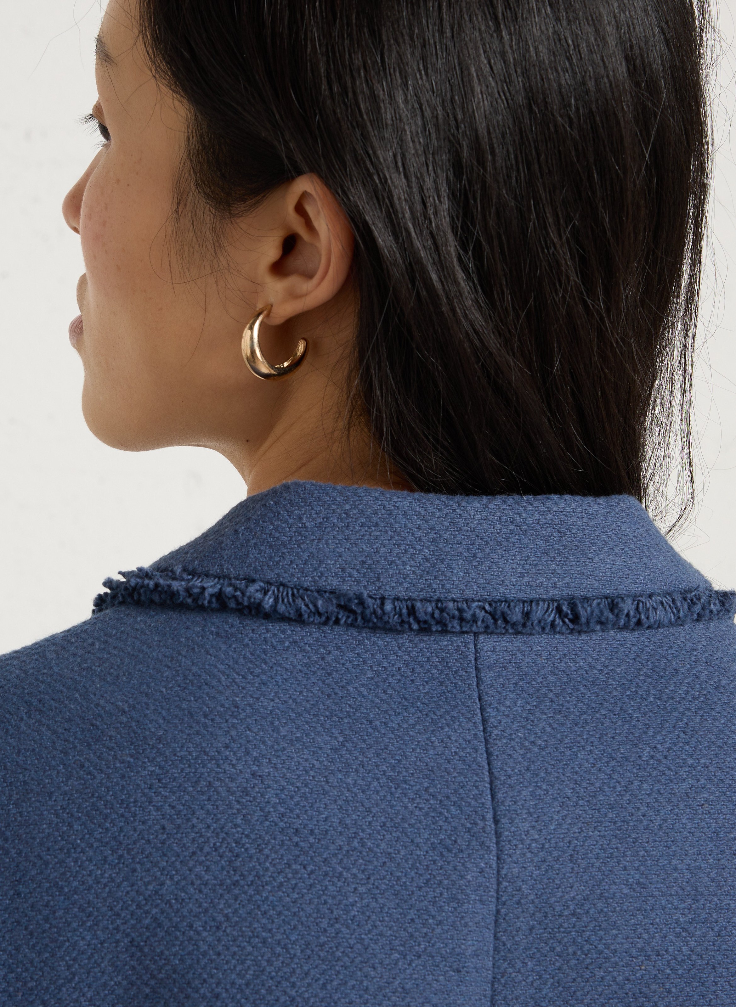 Veste courte droite en coton mélangé MAISON 123 Bleu