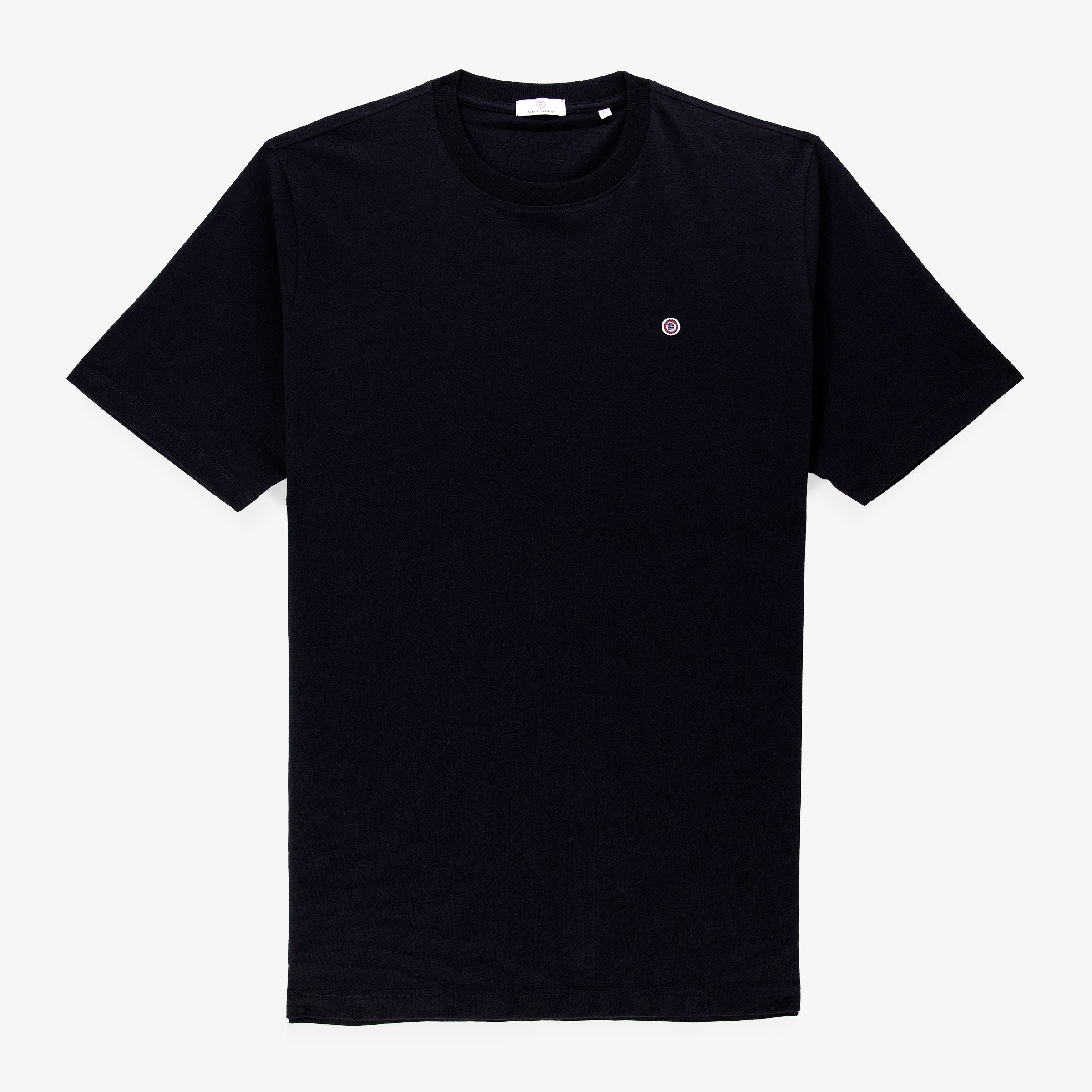 Short-sleeved slub cotton T-shirt SERGE BLANCO Black