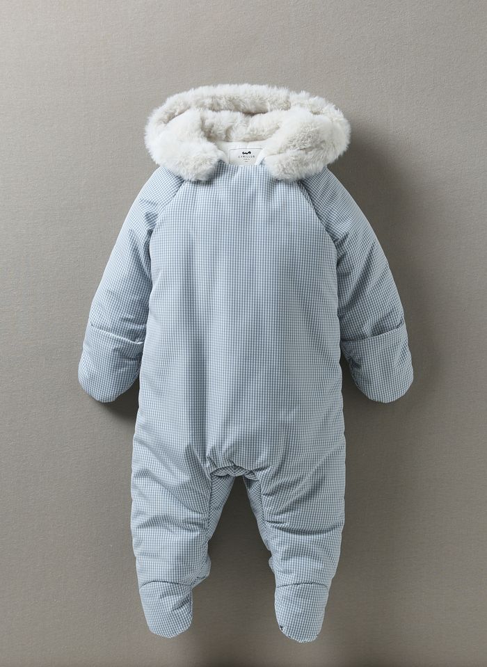 combinaison pilote bebe garcon avec capuche et moufles bleu bebe