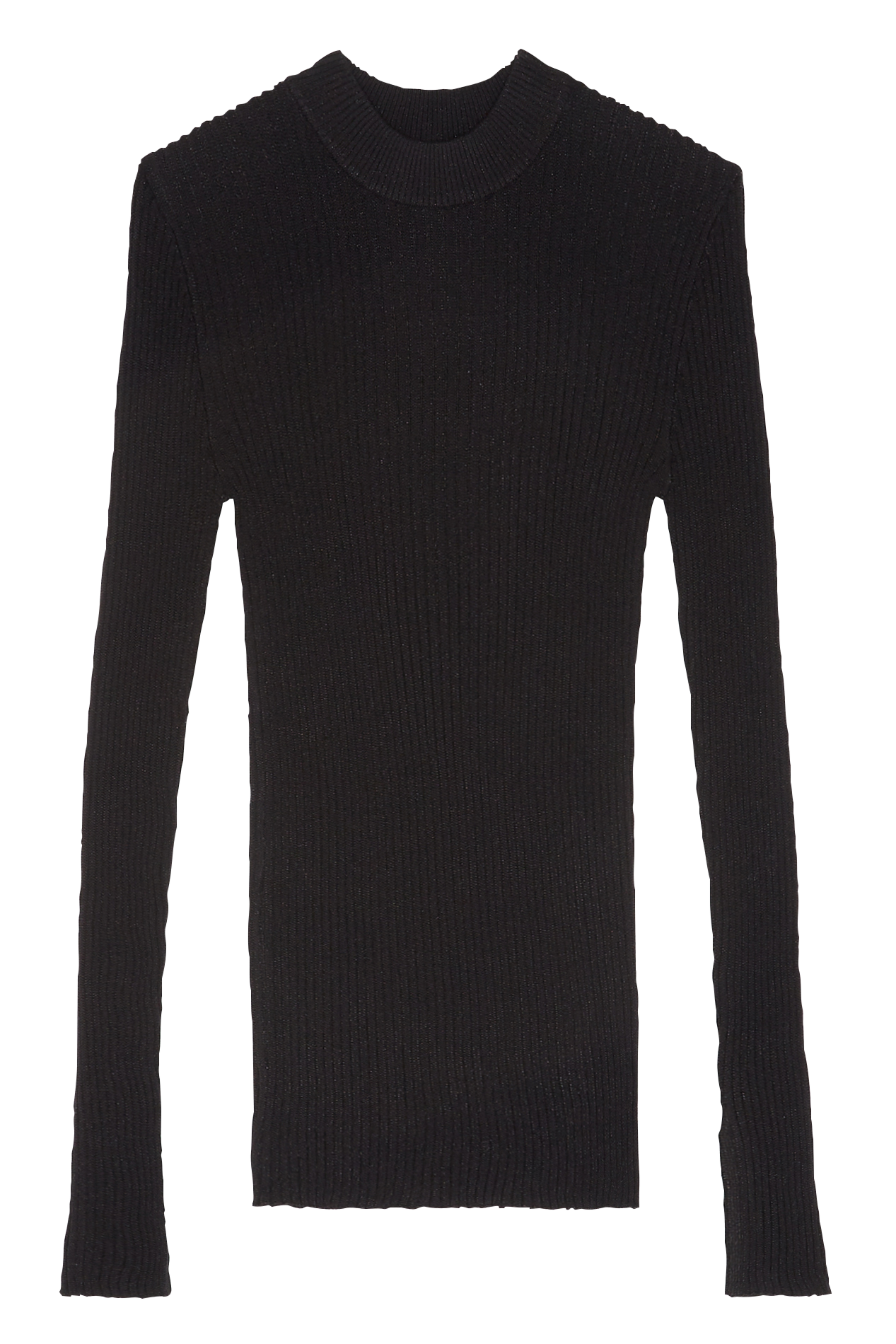 Ribbed lurex thread round-neck top GINA TRICOT Black