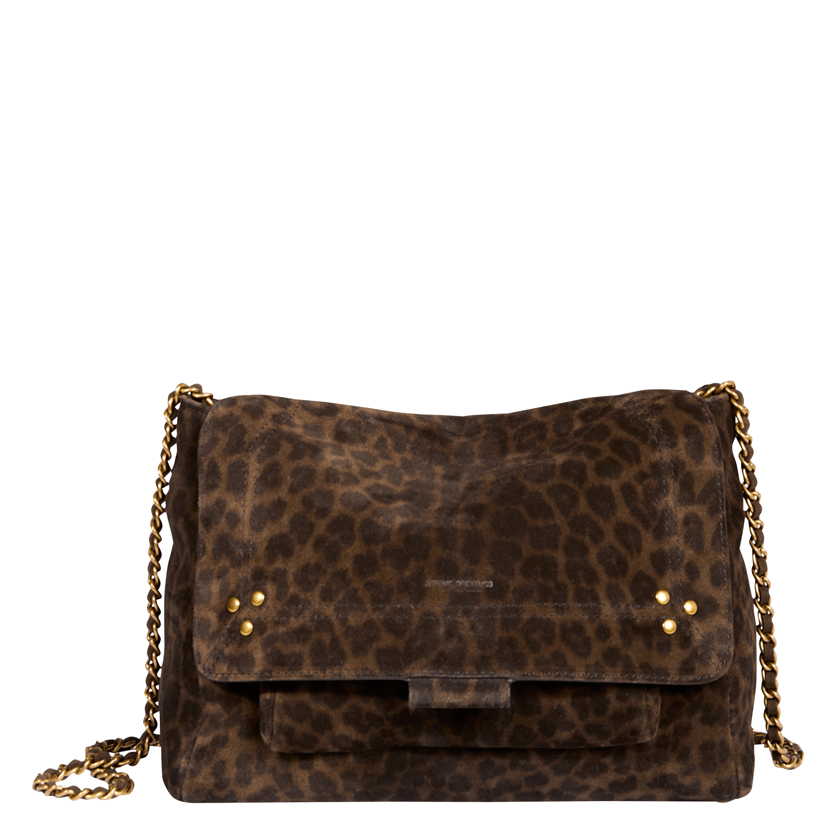 Leopard print leather messenger bag JEROME DREYFUSS