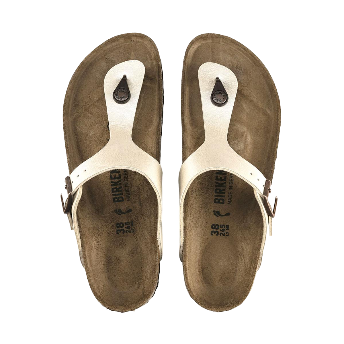 Faux leather sandals BIRKENSTOCK White