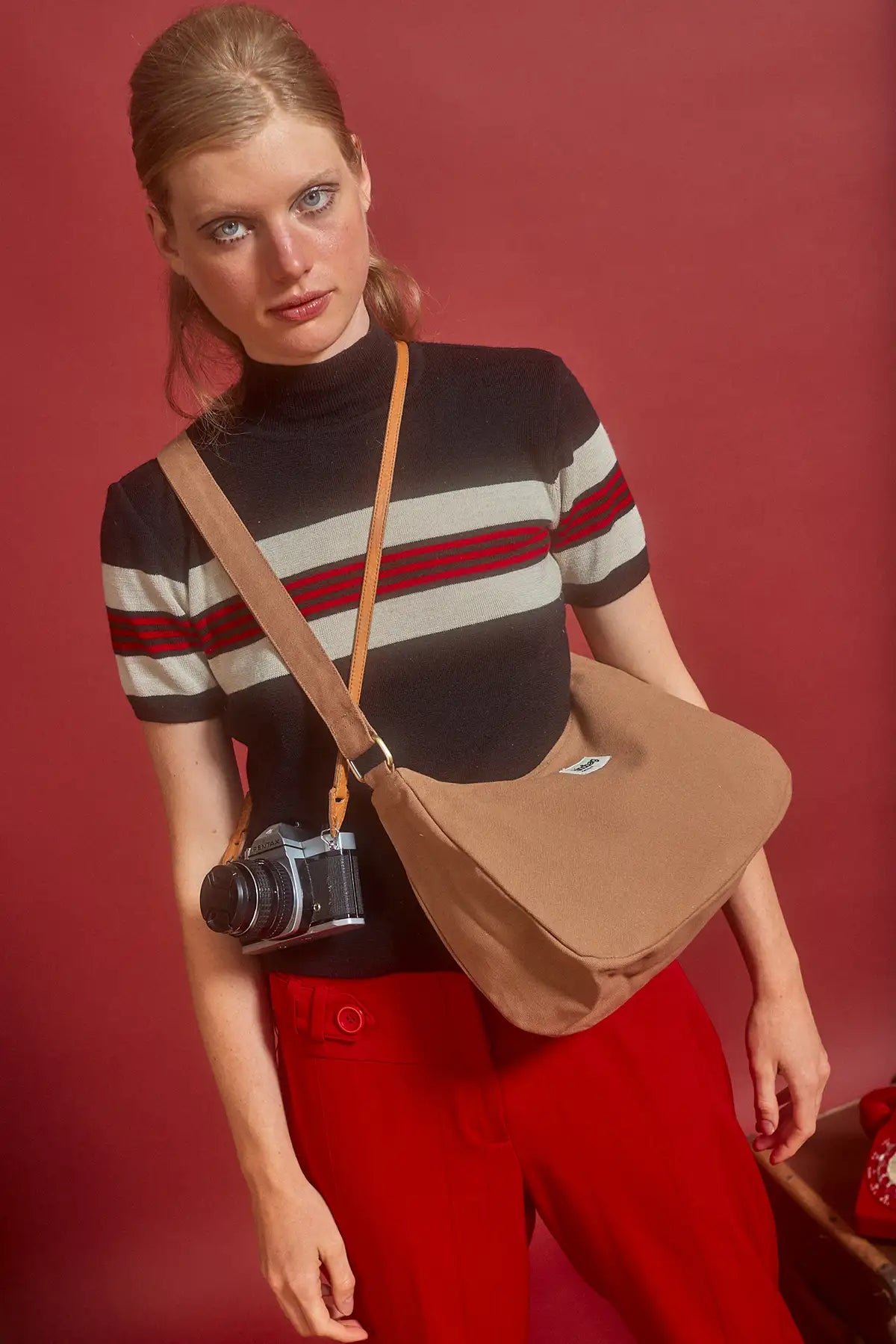 Sac à main en coton Marron