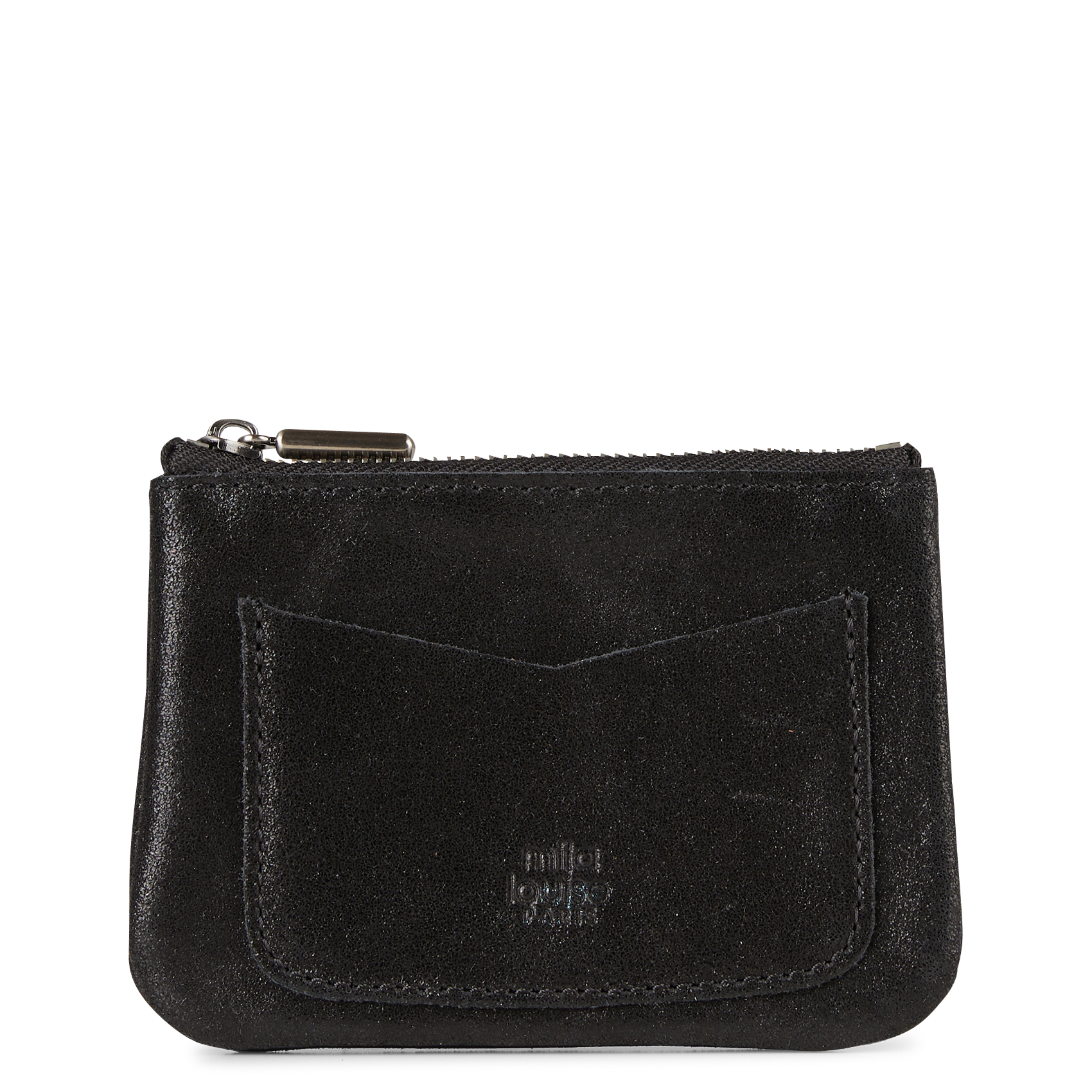 Leren portemonnee MILA LOUISE Zwart