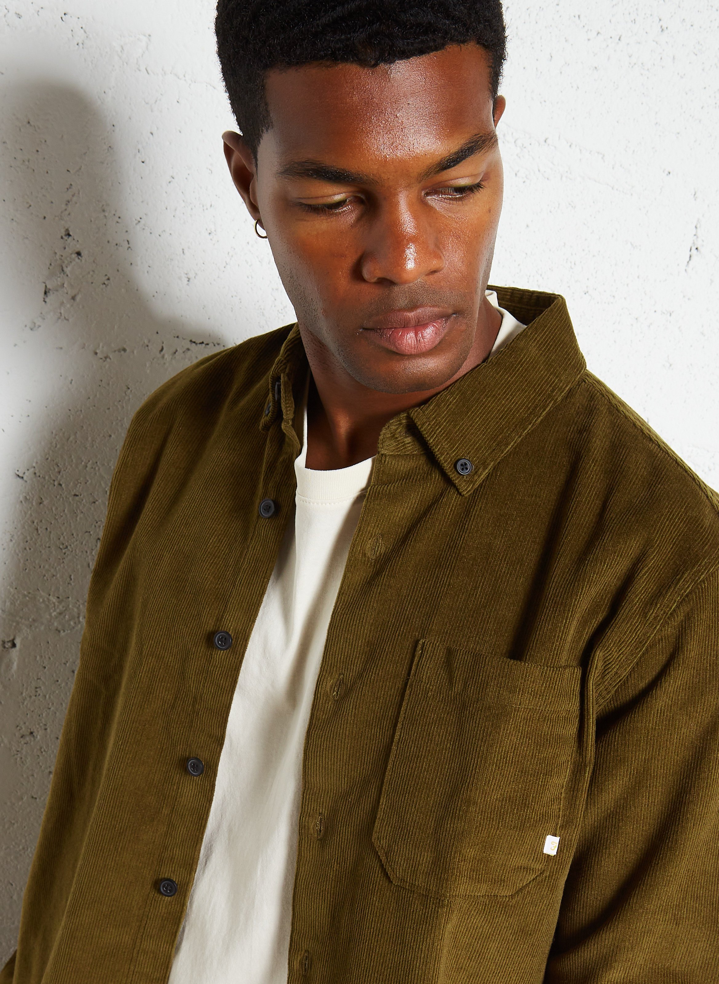 Chemise droite en coton bio FARAH Vert