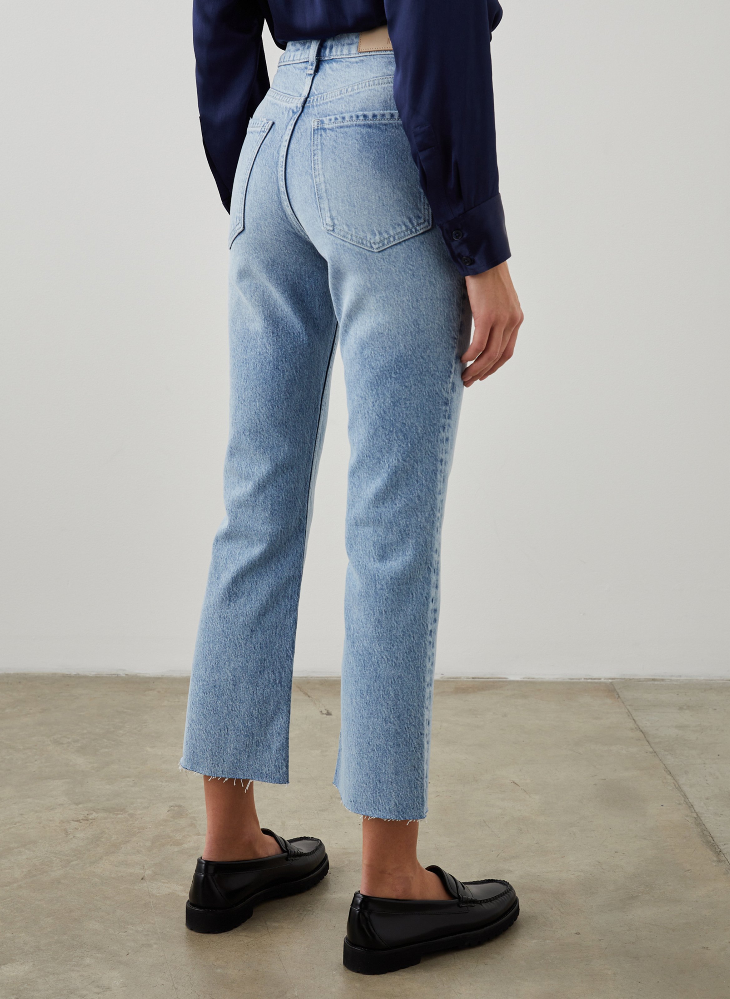 Jean cropped en coton mélangé  RAILS Bleu