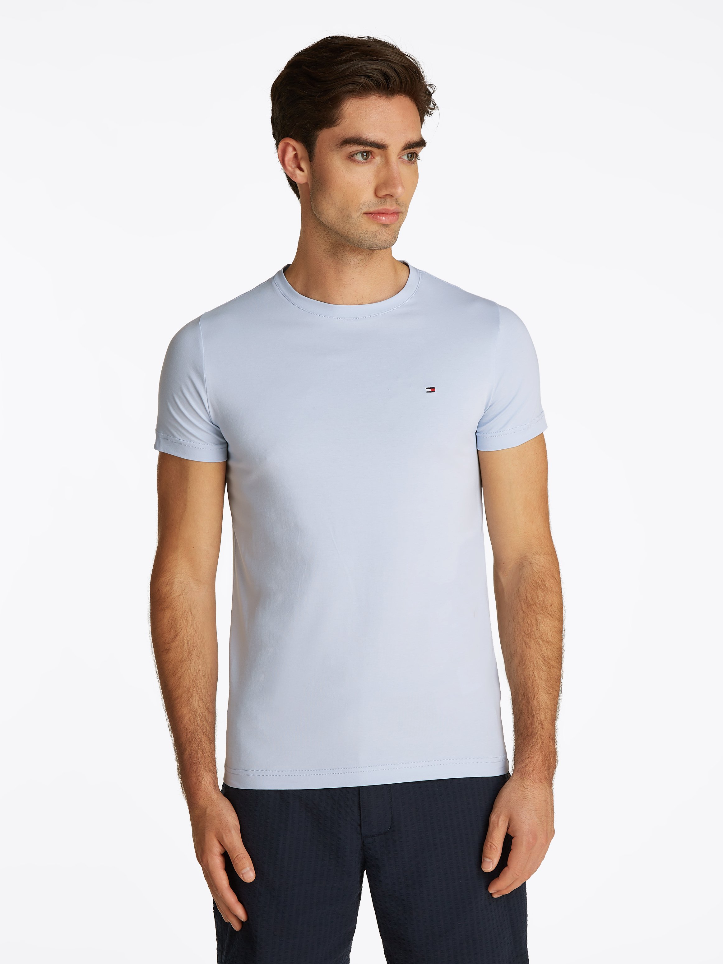 Slim-fit round-neck organic cotton T-shirt TOMMY HILFIGER