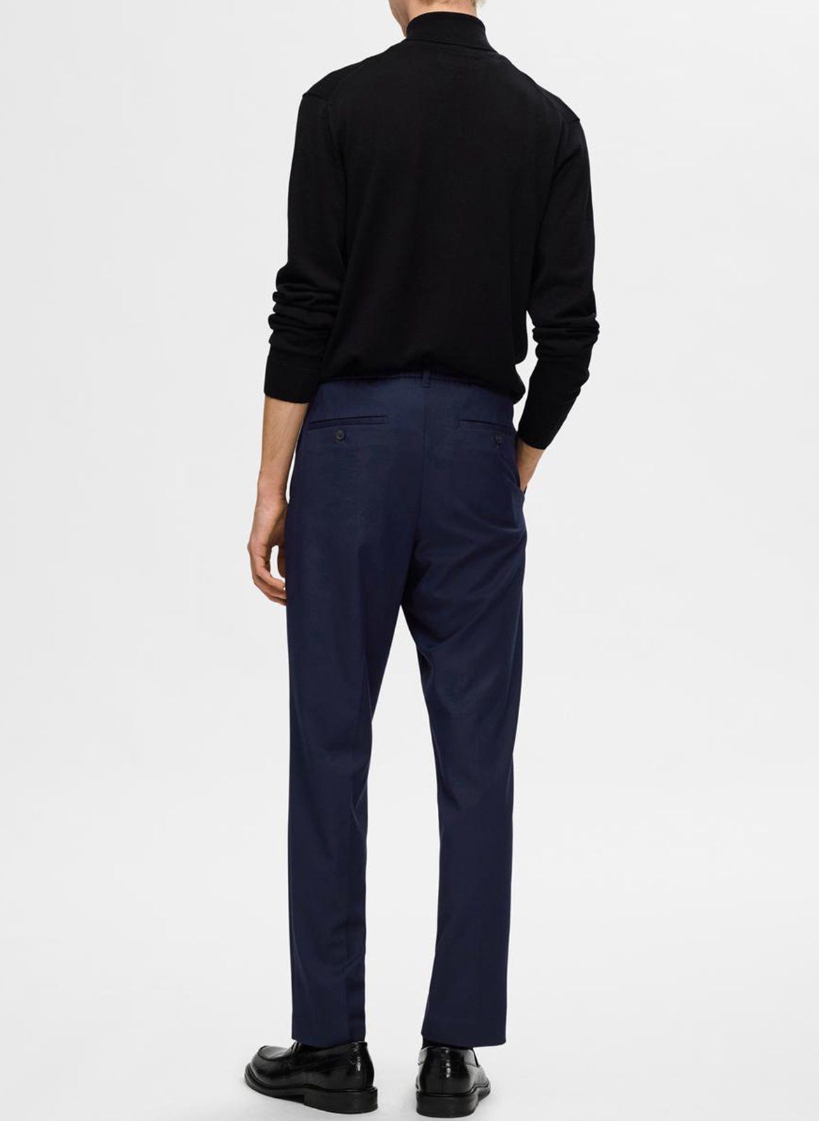 Straight pleated pants SELECTED Blue