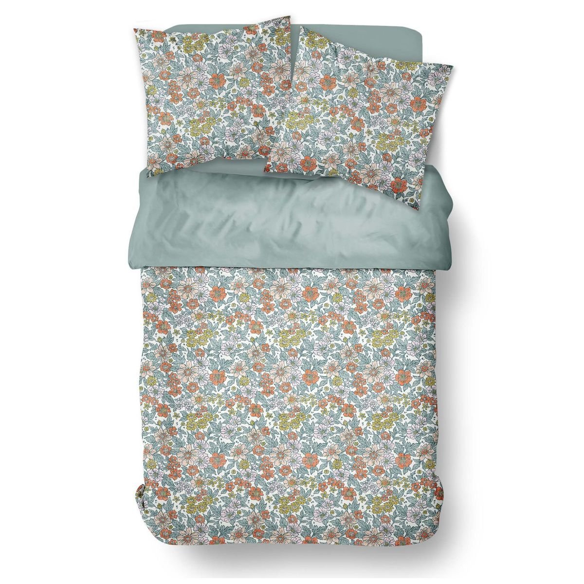 Printed cotton bed set TODAY LINGE DE MAISON Green