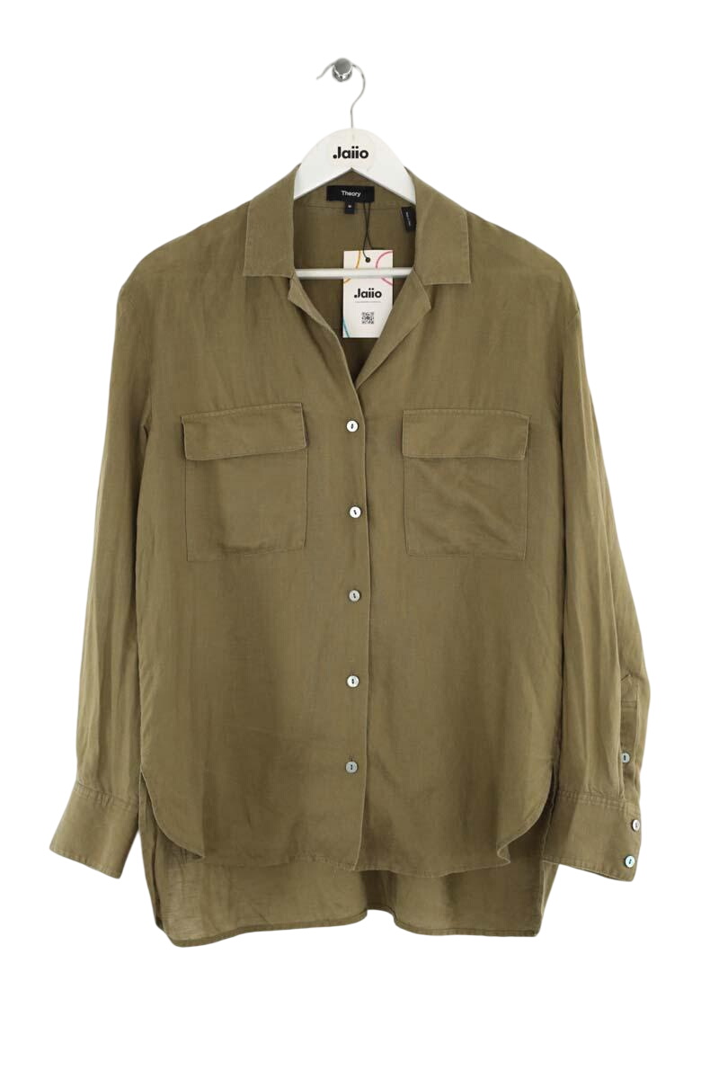 Linen blouse THEORY - Seconde Main Khaki