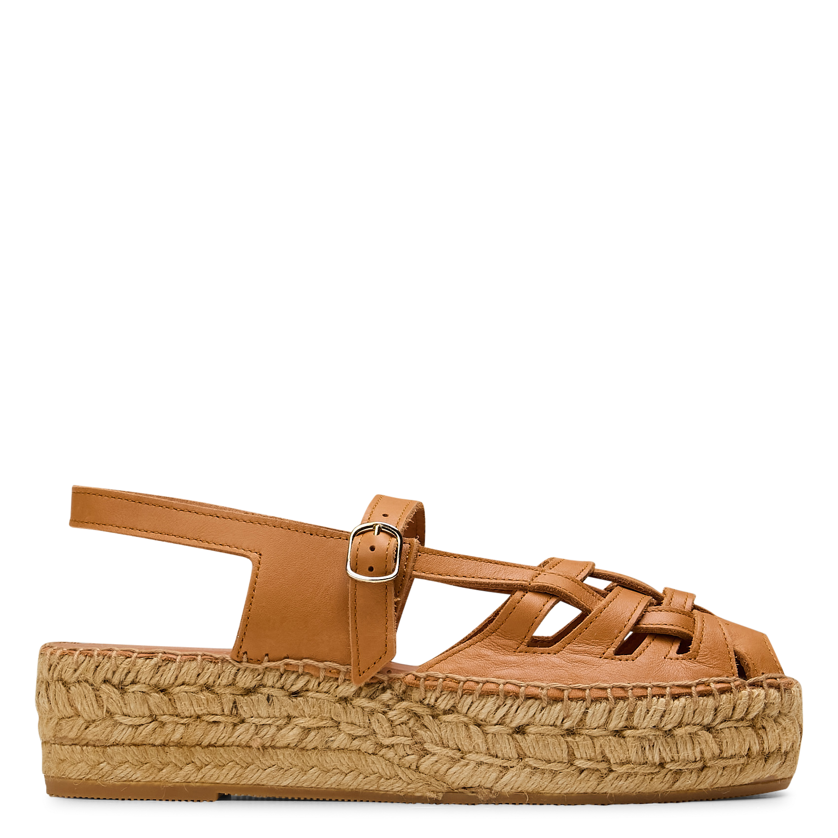 Espadrilles van leer NAGUISA Bruin