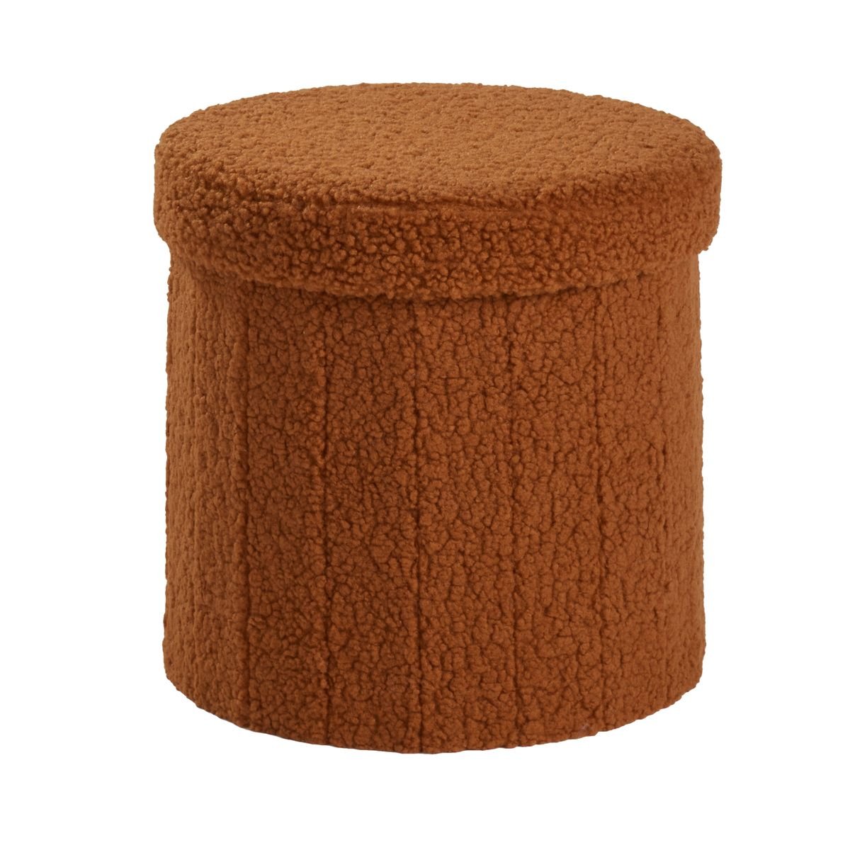 Round storage ottoman FACTORY Brown