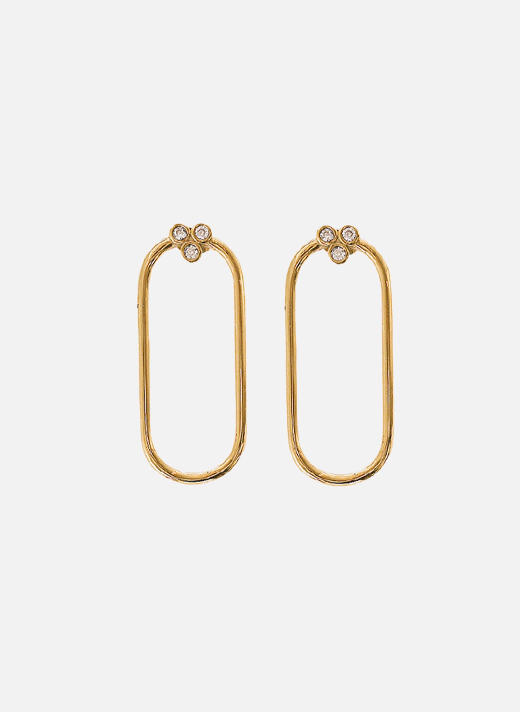 APOLLON - Stainless steel earrings for pierced ears AEC Paris White